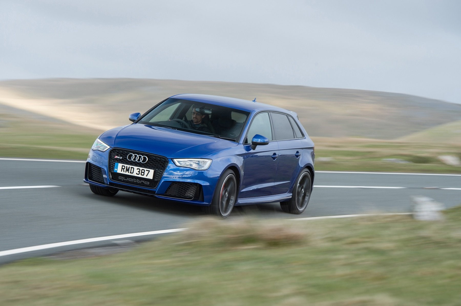 sportback, 2015, 720P, uk-spec, rs3, cars, blue, audi, HD Wallpaper