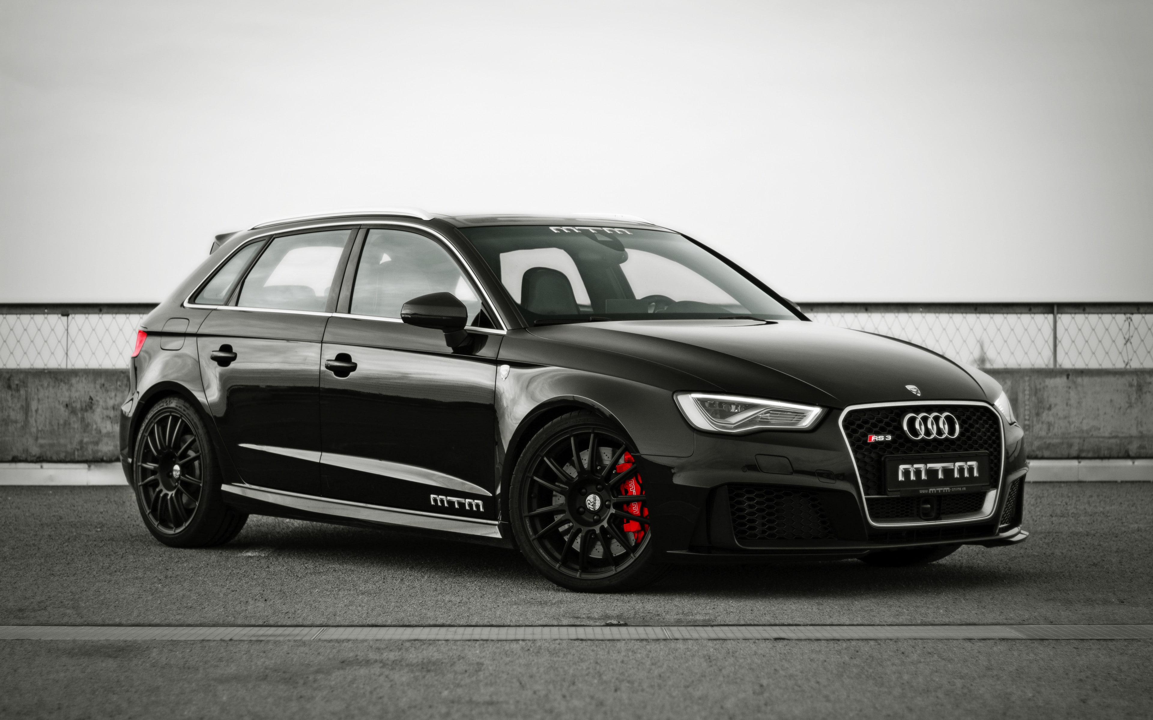side view, black, audi, 4K, mtm, rs3 backgrounds, HD Wallpaper