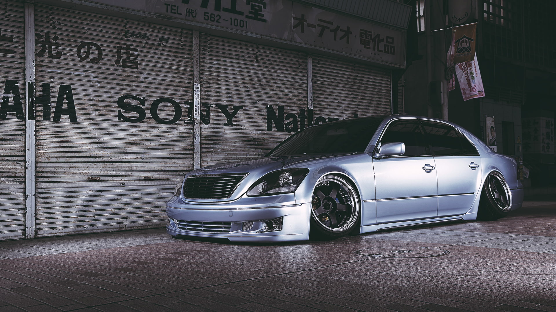 celsior, sign, architecture, brick wall, luxury, text, city, Lexus, mode of transportation, ls430, built structure, 1080P, Toyota, transportation, street, HD Wallpaper