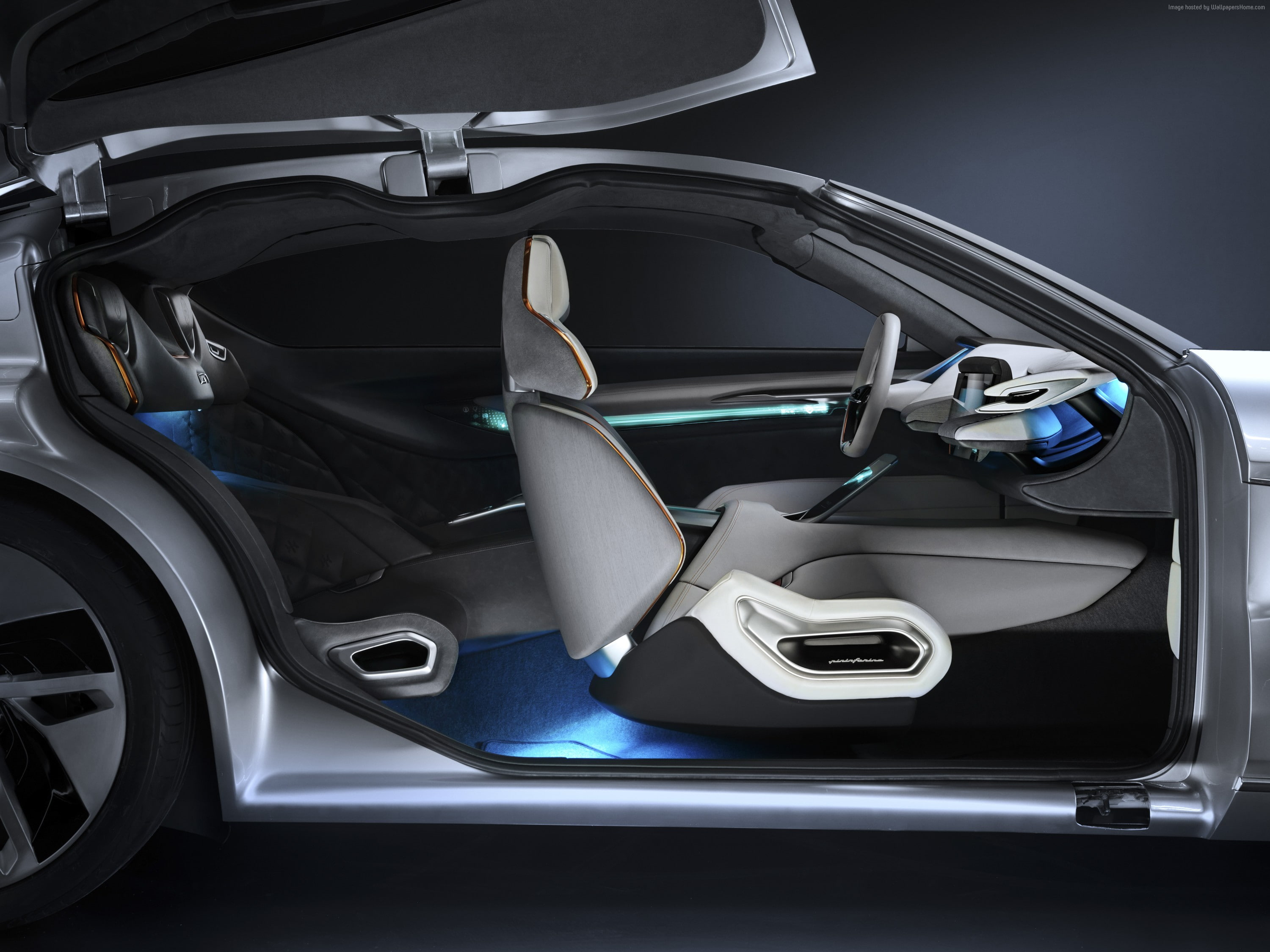 Pininfarina HK GT, vehicle interior, mode of transportation, motor vehicle, stationary, car, car interior, land vehicle, transportation, steering wheel, HD Wallpaper