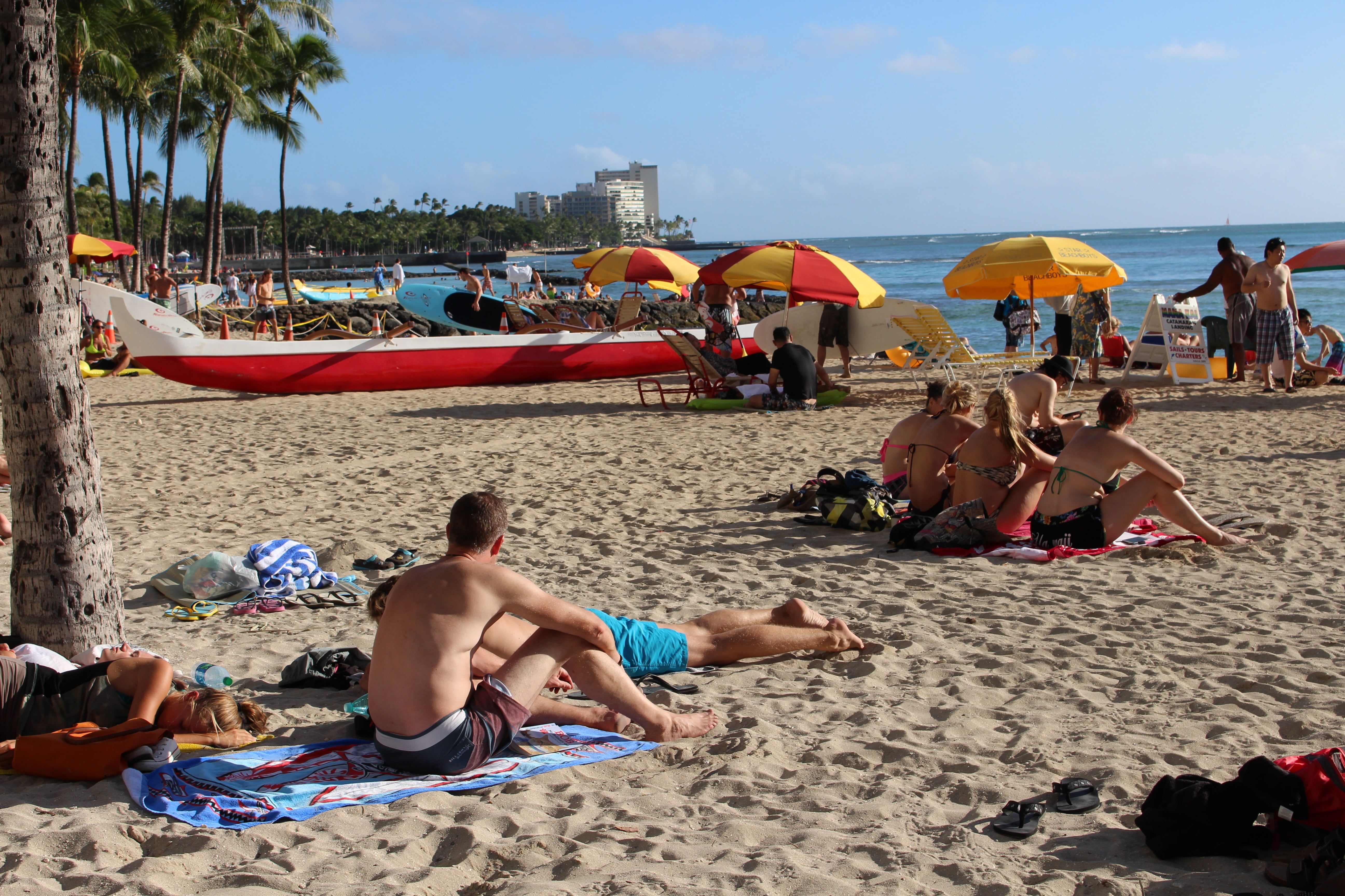 beach, sunshine, 5K, lifestyles, trip, waikiki, summer, hawaii, sky, outdoors, hot, crowd, shirahama, shirtless, nature, south island, water, coast, endless summer, HD Wallpaper