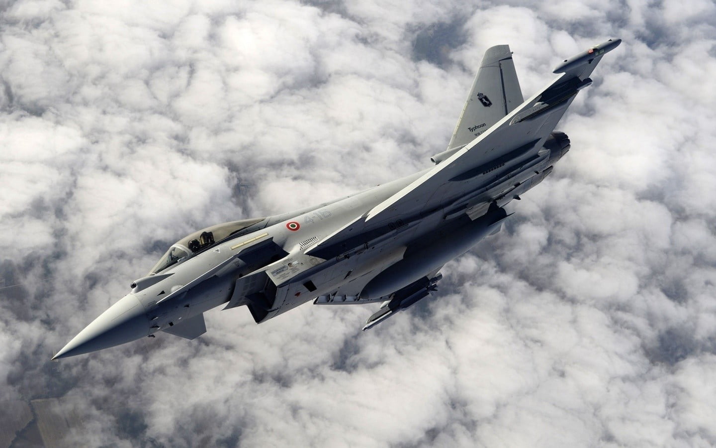 air vehicle, no people, military aircraft, Eurofighter Typhoon, above, plane, war, mid-air, airplane, fighter plane, military, low angle view, day, nature, HD Wallpaper