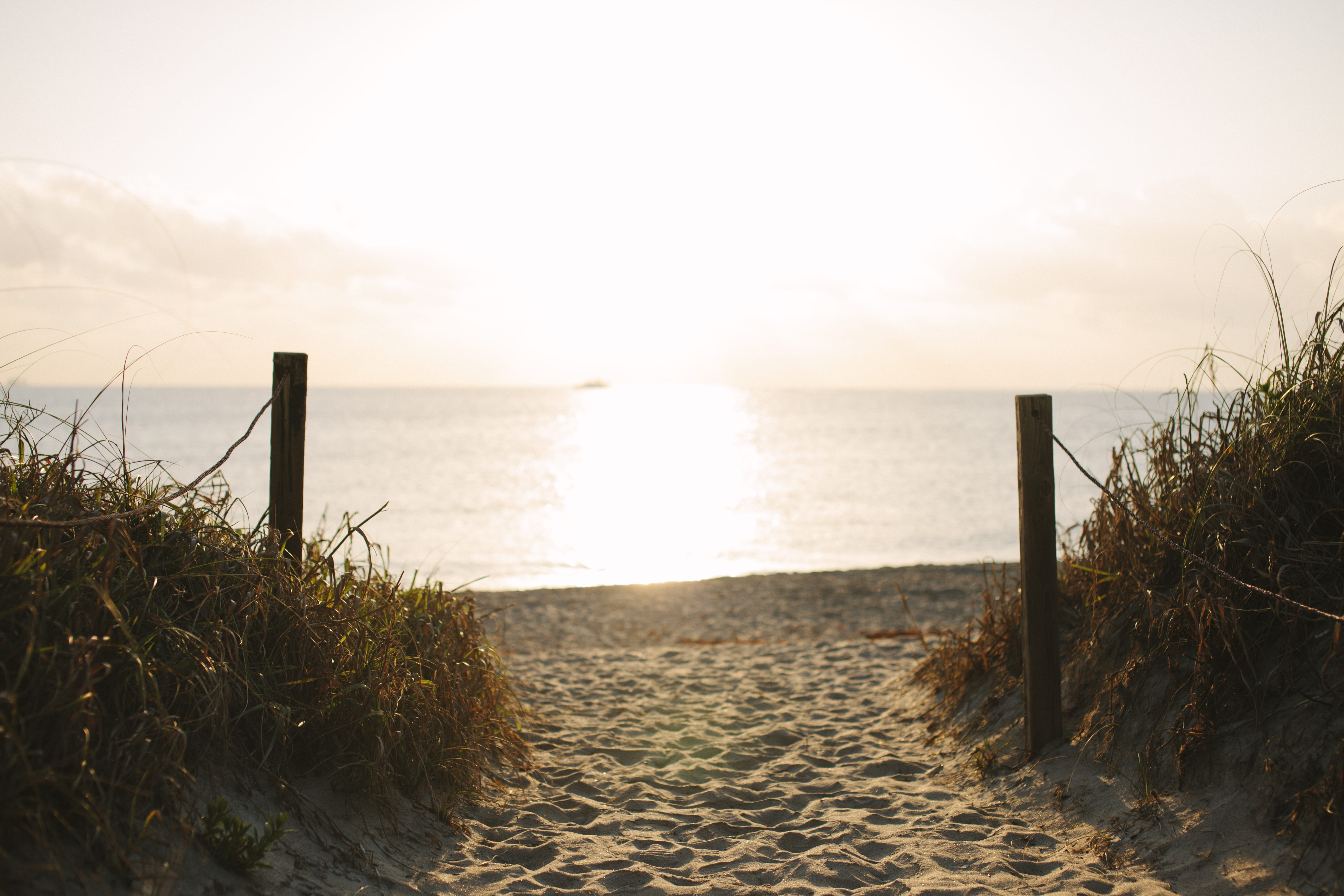sea, calm, sunset, tranquil Scene, sky, photography, horizon, view, scenics, footpath, sand, near, marram grass, 5K, non-urban scene, water, no People, HD Wallpaper