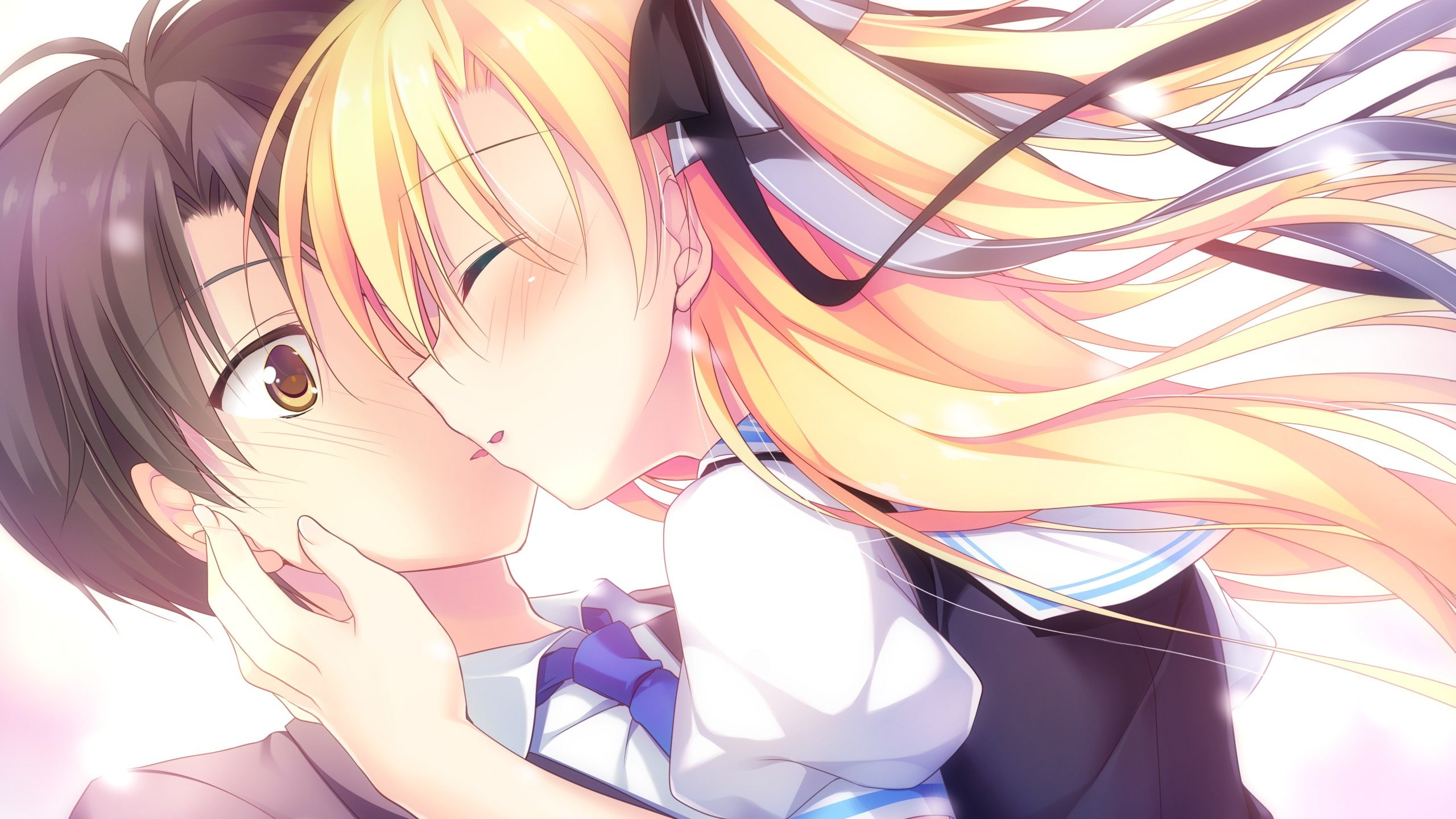 alcot, tonari, tagme, blush, motomiya, koishiteru!, kimi, game, seifuku, (character), kiss, mitsuki, 2K, HD Wallpaper