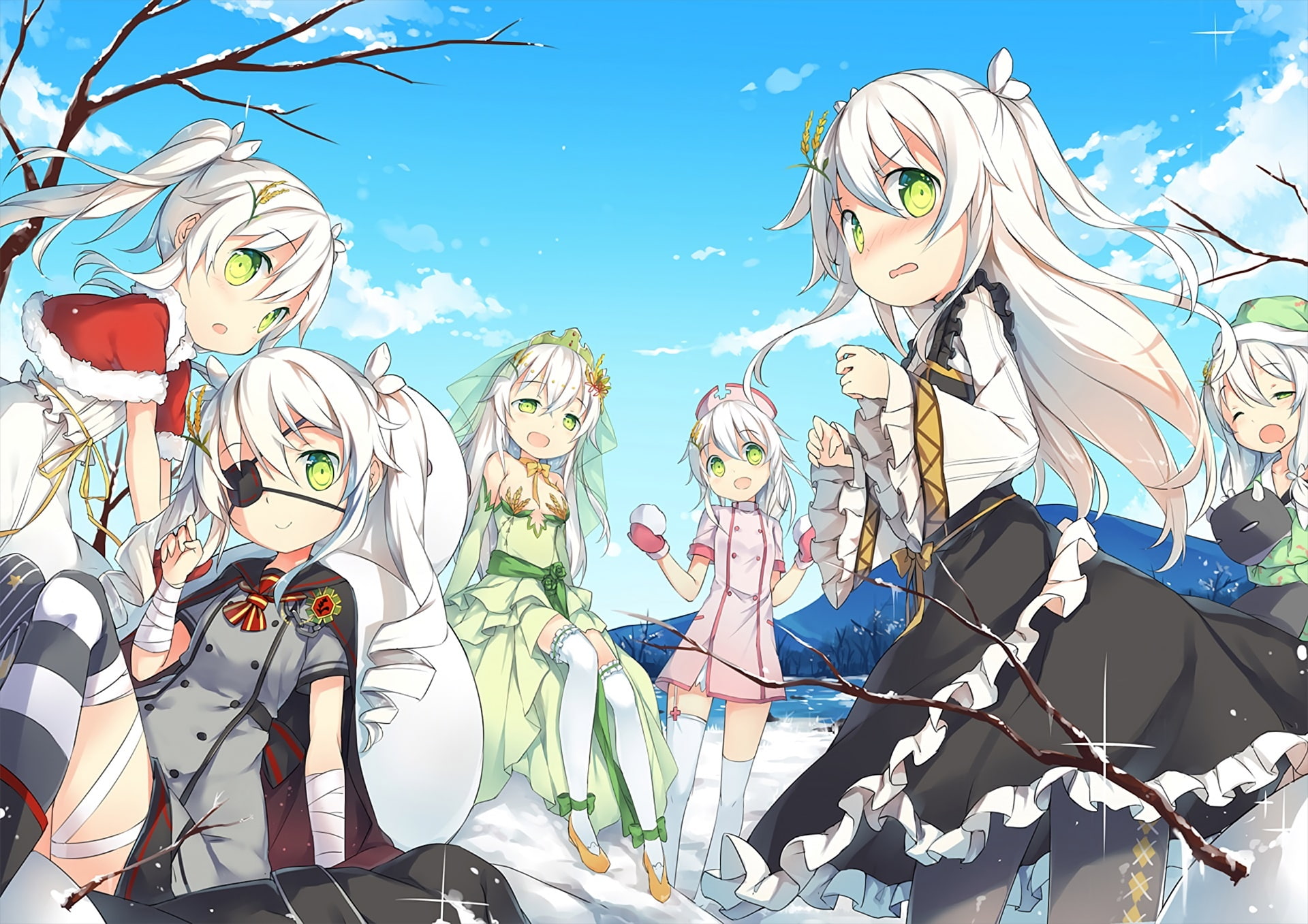 shrimp, simon, green, long, 235498, rice, nurse, hair, 1080P, white, fred04142, eyes, com, tungkang, sergestid, anthropomorphism, konachan, photoshop, HD Wallpaper