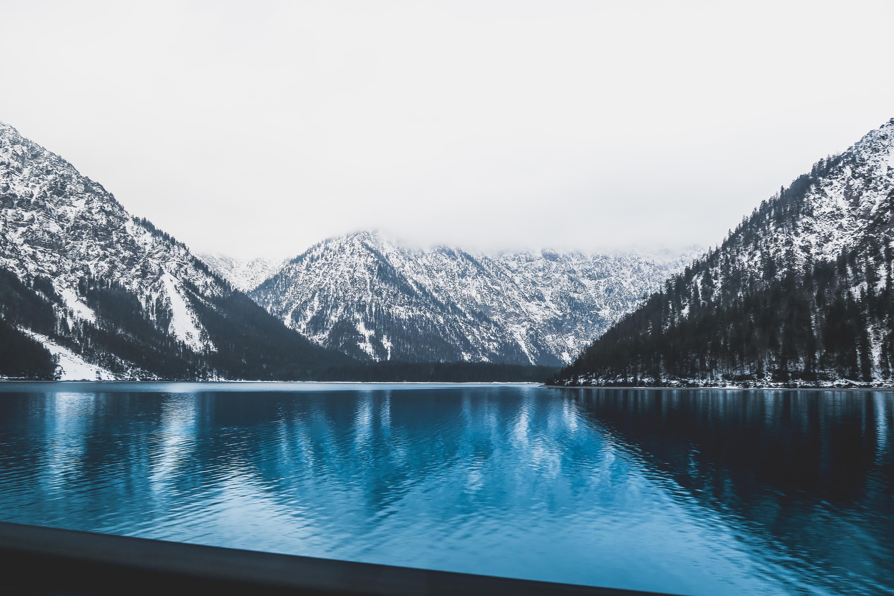 non-urban scene, mountain range, beauty in nature, scenics - nature, Austria, nature, tranquility, sky, swimming pool, trees, snowcapped mountain, water, HD Wallpaper