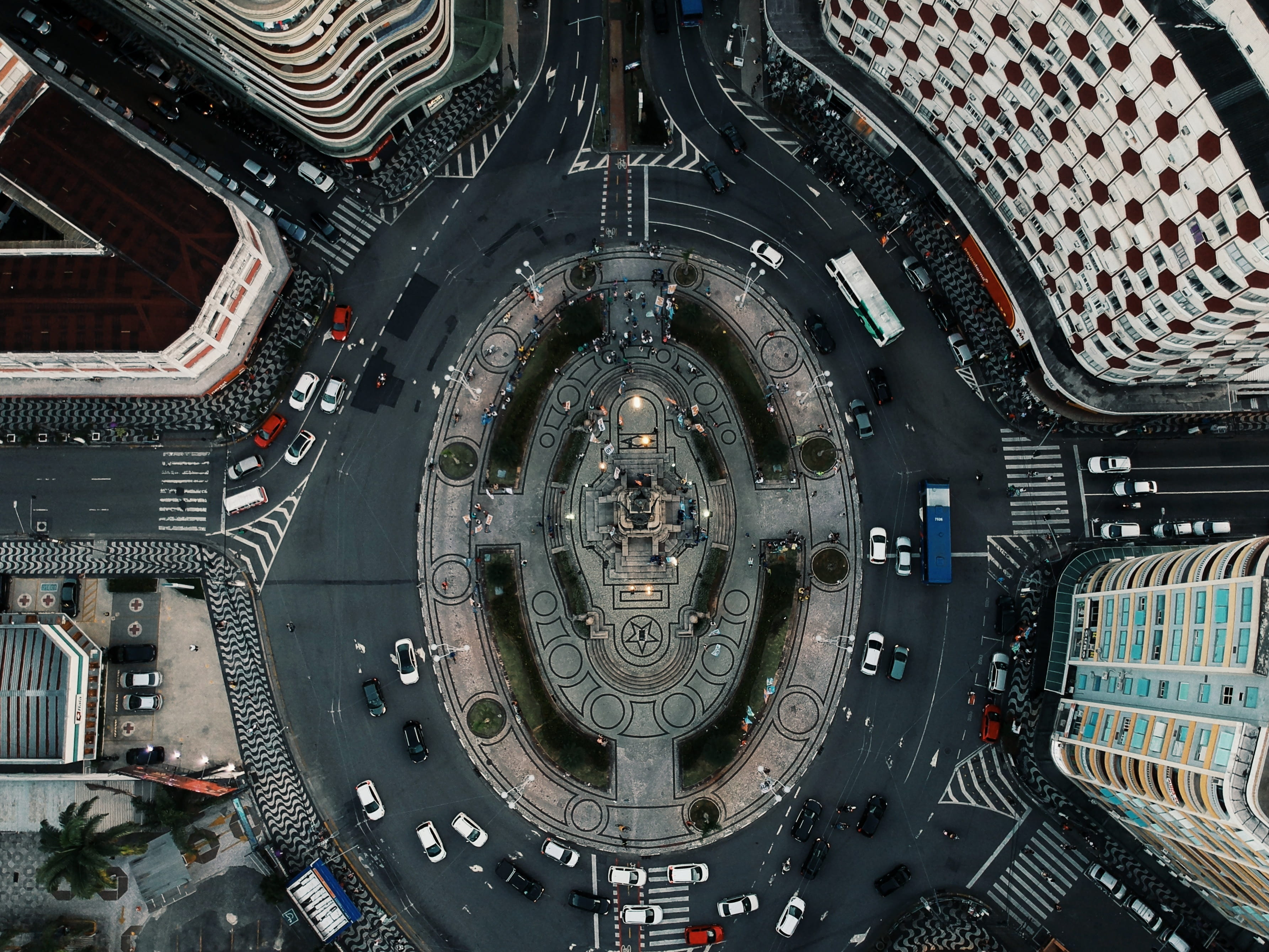 technology, modern, futuristic, aerial, aerial view, drone view, drone, 2K, electronics Industry, curve, topdown, traffic, street, business, square, city, HD Wallpaper