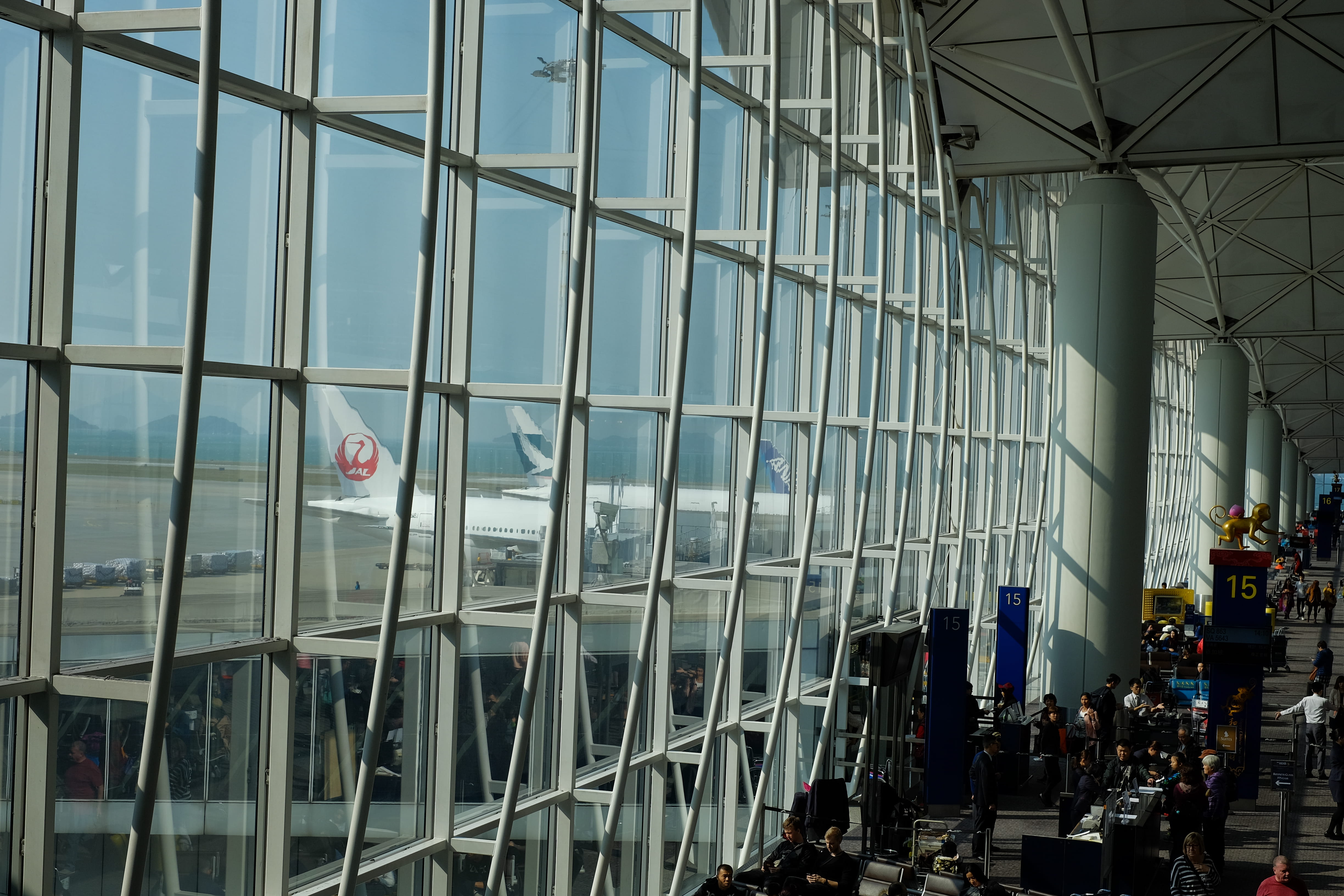 airplanes, terminal, glass - material, hkia, modern, building exterior, men, travel, day, crowd, architecture, group of people, 4K, large group of people, HD Wallpaper