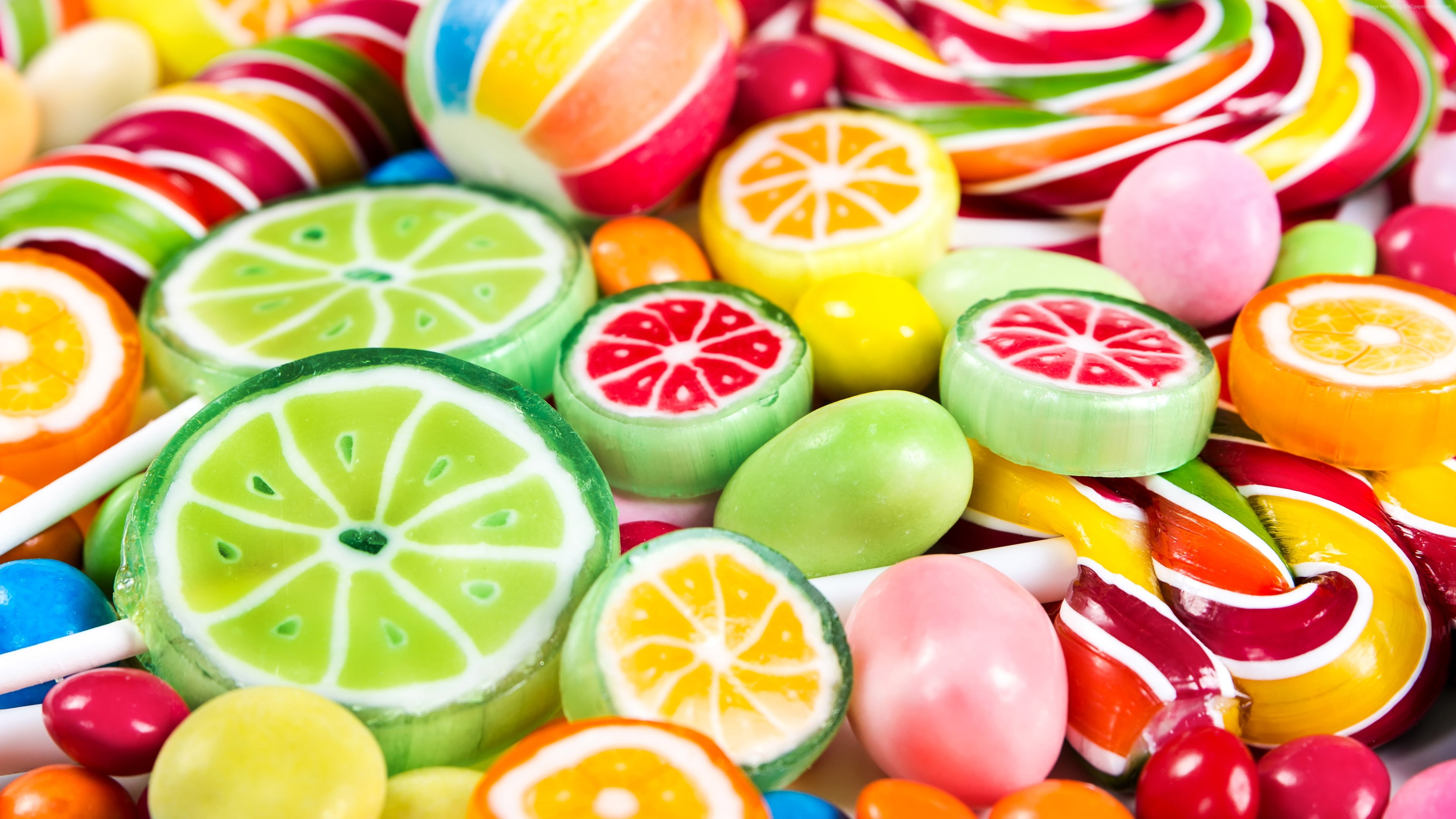 candy, 4k, 5k, colorful, android, abstract, 4K, HD Wallpaper