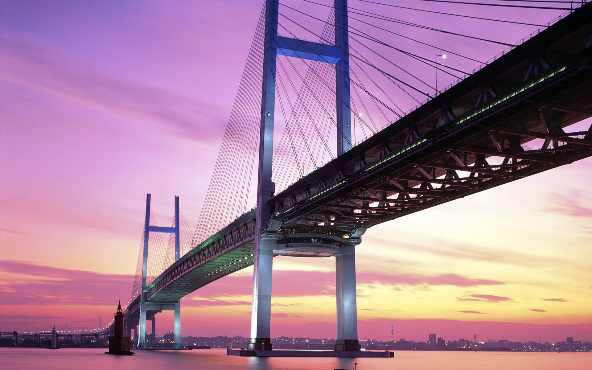 1080P, yokohama, japan, bridge, bay, HD Wallpaper
