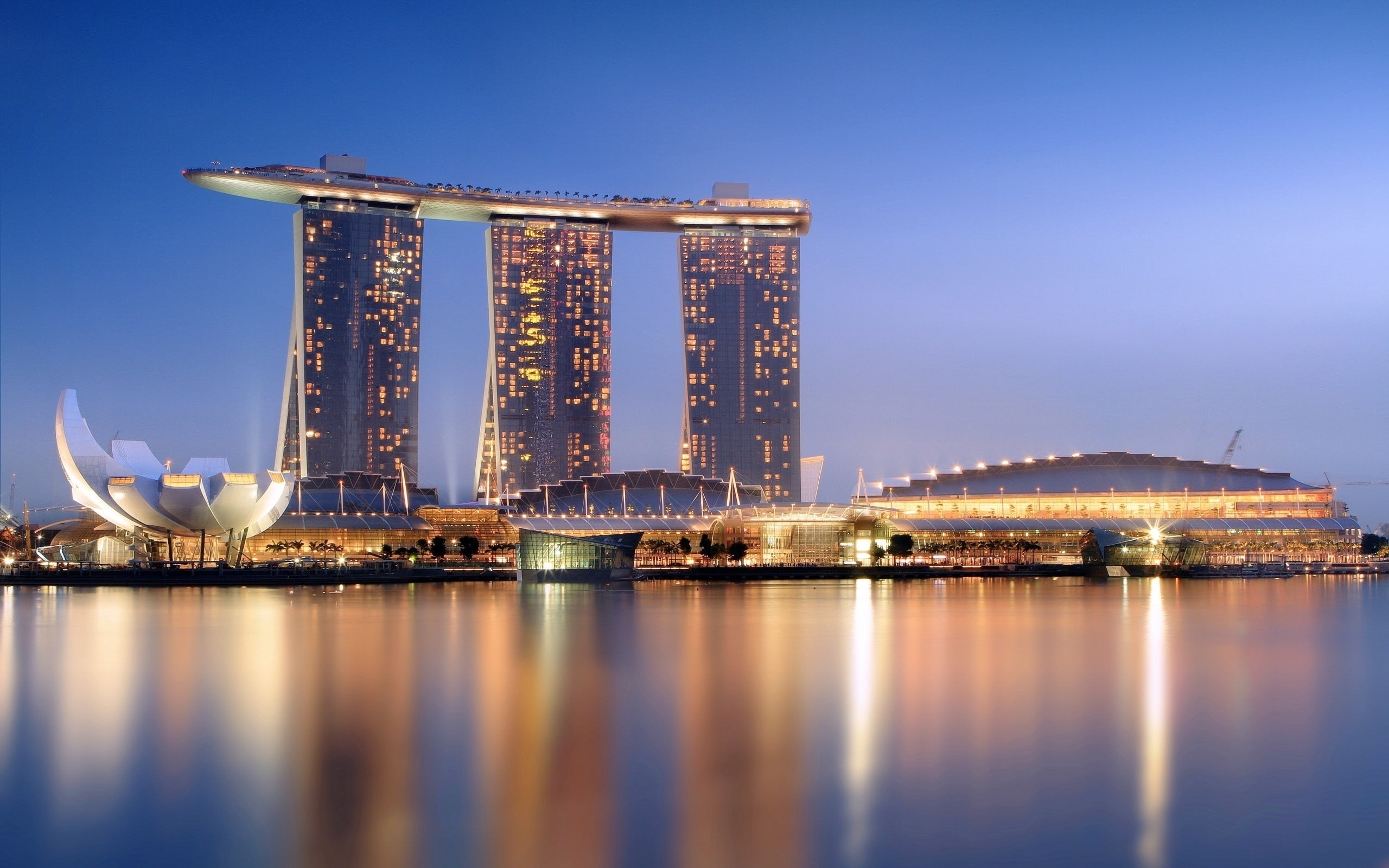 hd, sands, architecture, cityscapes, marina, nature, art, 2K, bay, x, singapore, HD Wallpaper