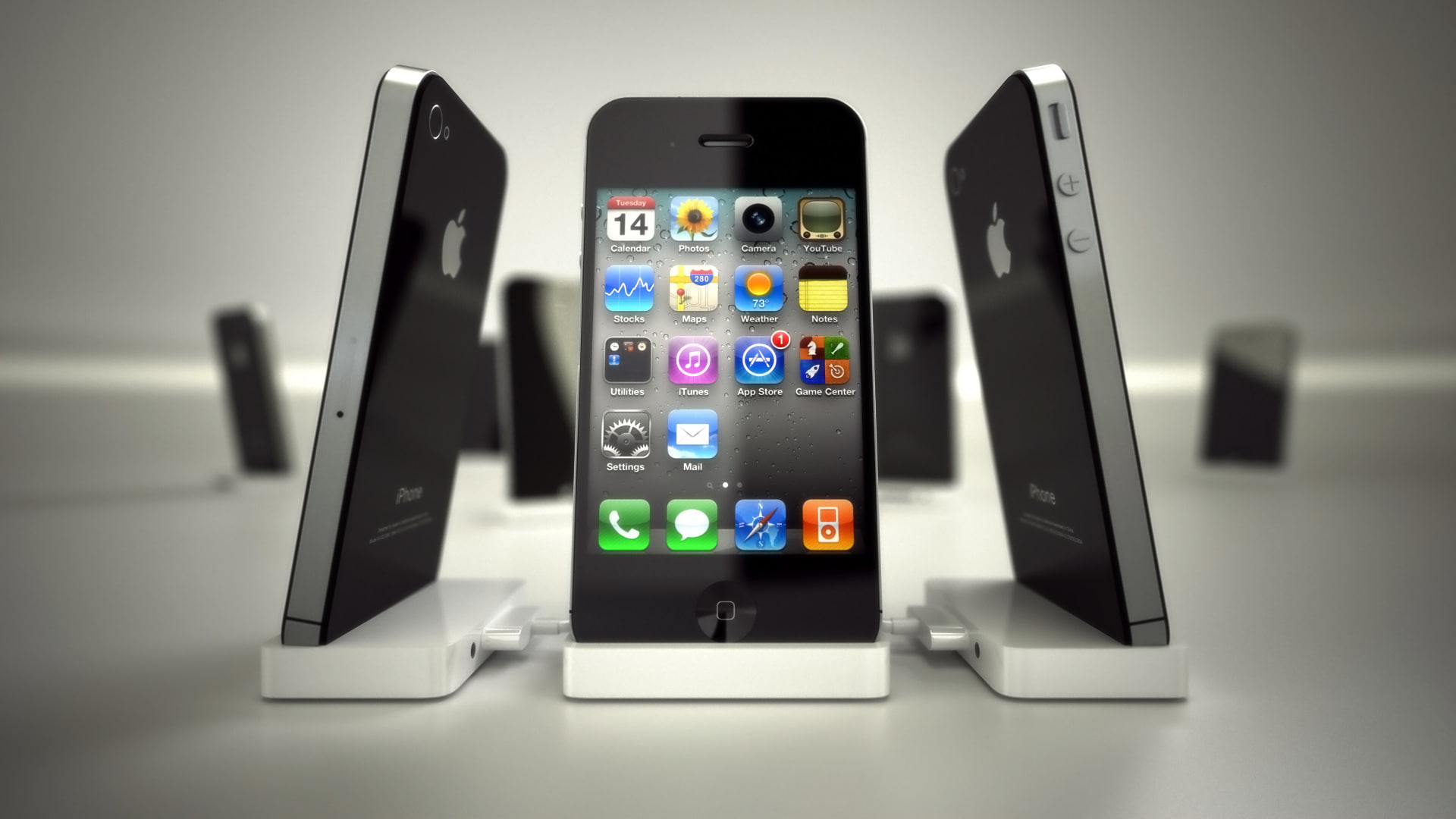 single Object, cell phone, 1080P, smart Phone, computer Monitor, visual Screen, multi colored, white, iphone4, icons, accessibility, iPhone 4, symbol, HD Wallpaper