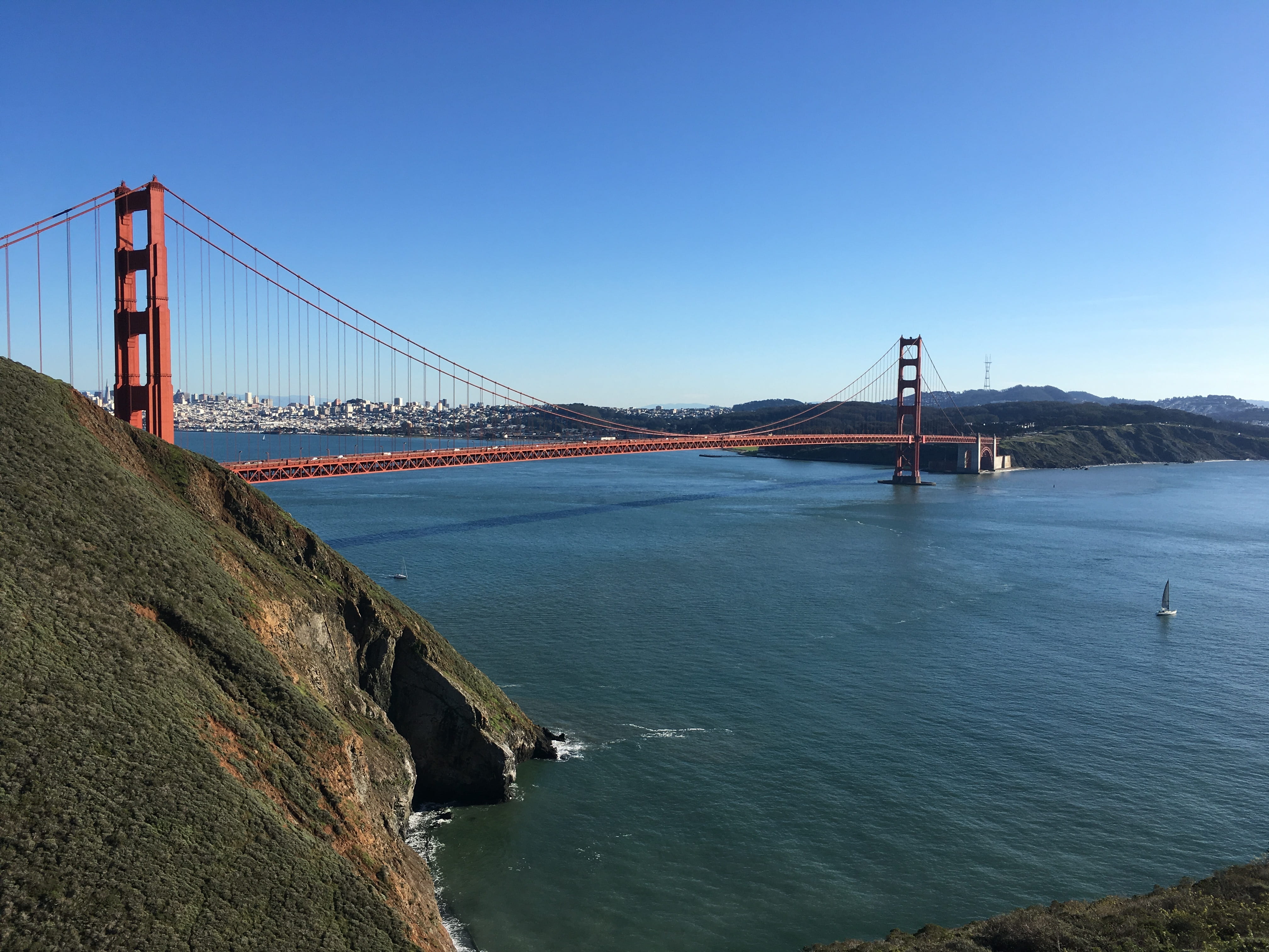 tourist, travel destinations, mountain, bay of water, built structure, transportation, bridge - man made structure, suspension bridge, bridge, outdoors, HD Wallpaper