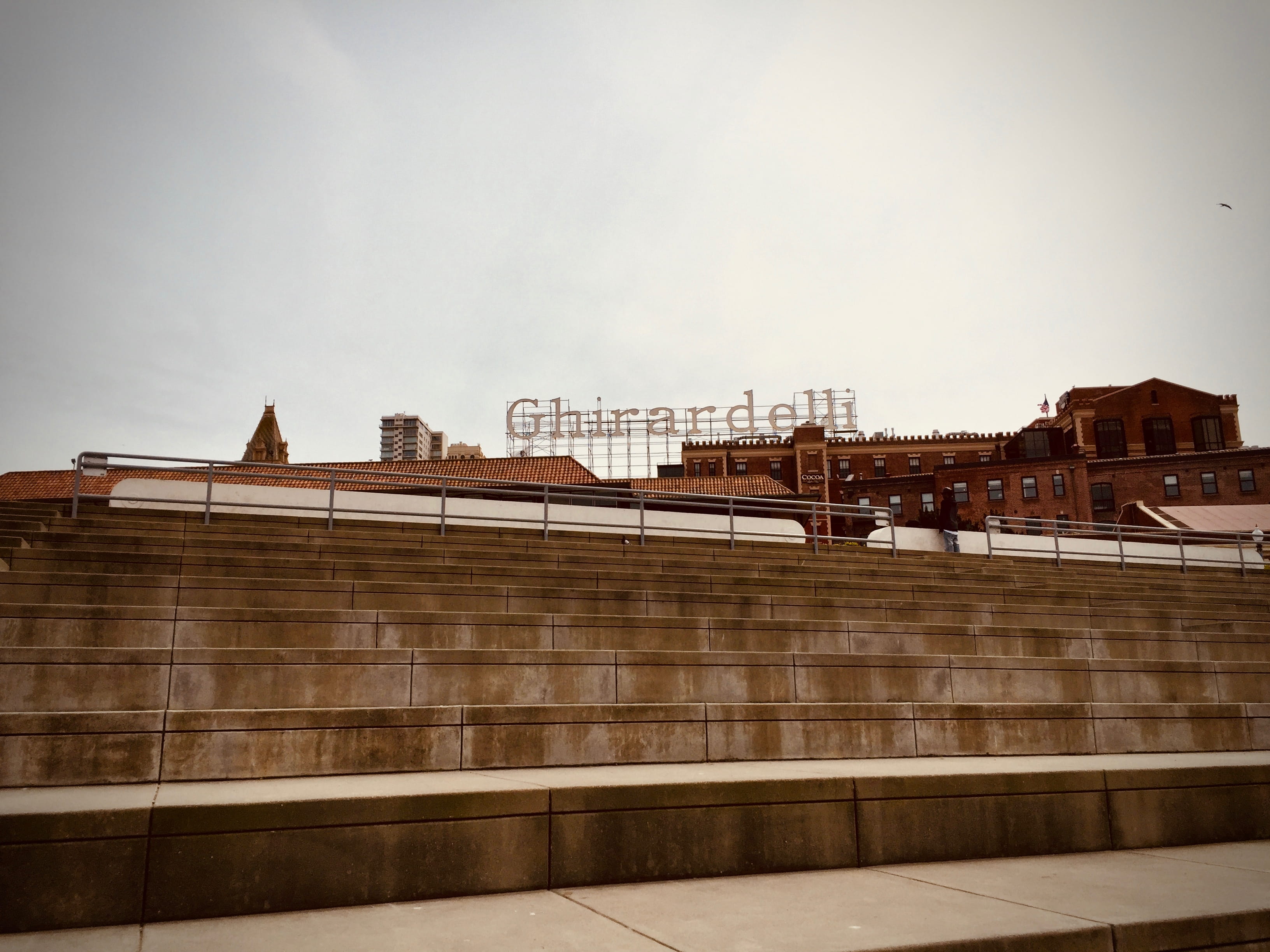 chocolate, copy space, outdoors, no people, day, city, connection, steps, sanfrancisco, cloud - sky, building exterior, san francisco, building, wall - building feature, HD Wallpaper