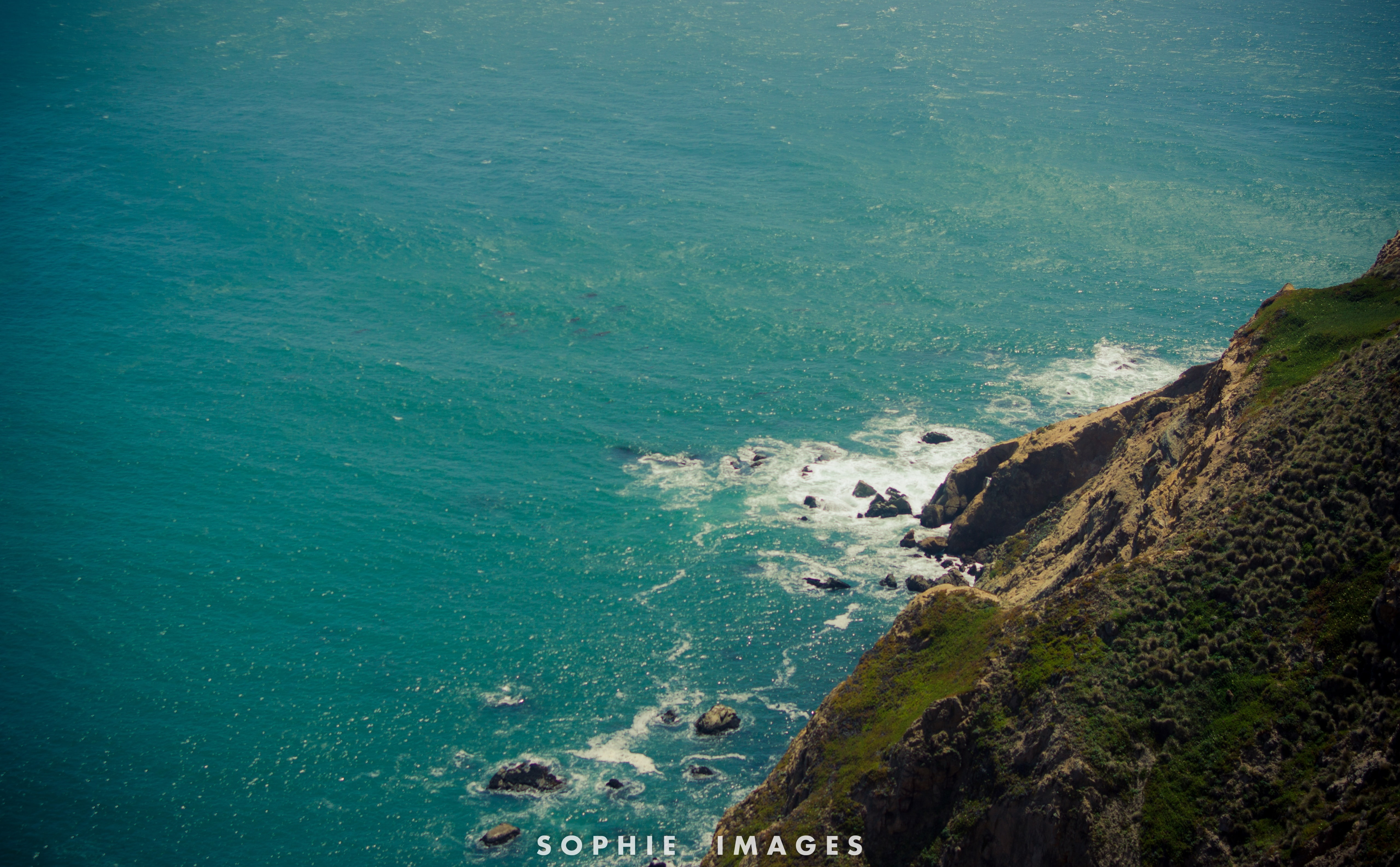Dark, sea, solid, beauty in nature, coast, sanfrancisco, outdoors, tranquility, Rocks, sunless, tranquil scene, rock, turquoise colored, nature, scenics - nature, HD Wallpaper