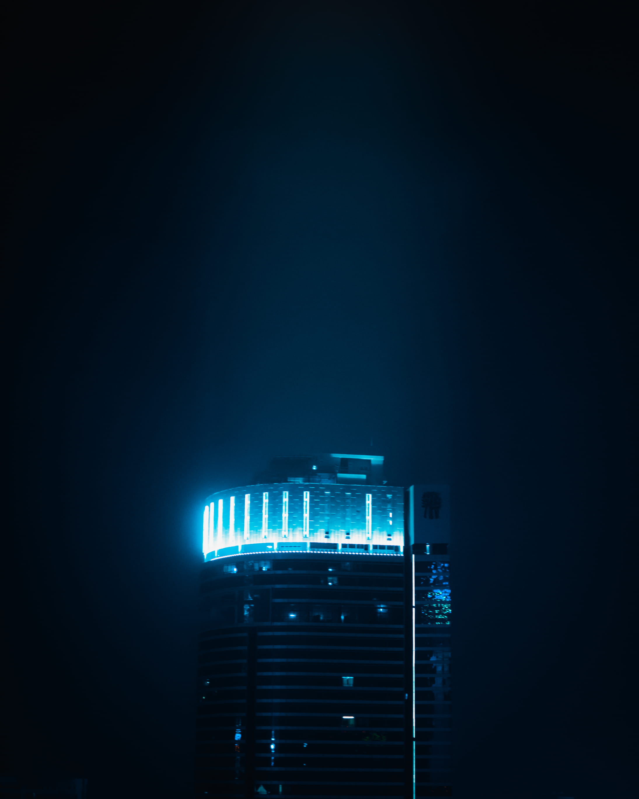 blue, exploration, stars, outdoors, city, skyscraper, copy space, 2K, communication, lights, business, architecture, building exterior, night, astro, office, Phone HD Wallpaper
