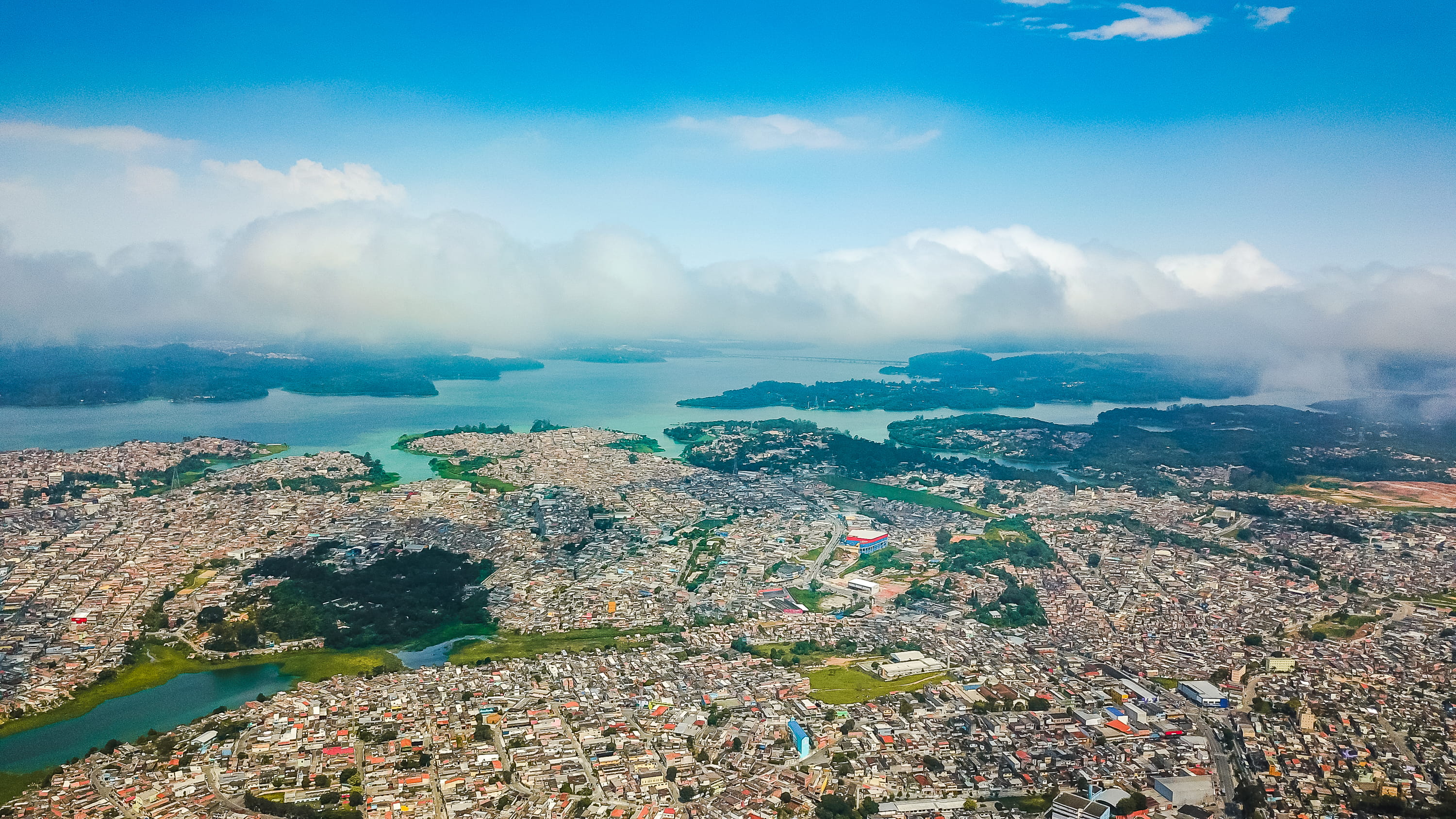 serjosoza, day, grajau, building exterior, cityscape, water, saopaulo, sky, building, grajaú, cloud, brazil, fog, nuvem, mavic, drone, pollution, high angle view, HD Wallpaper