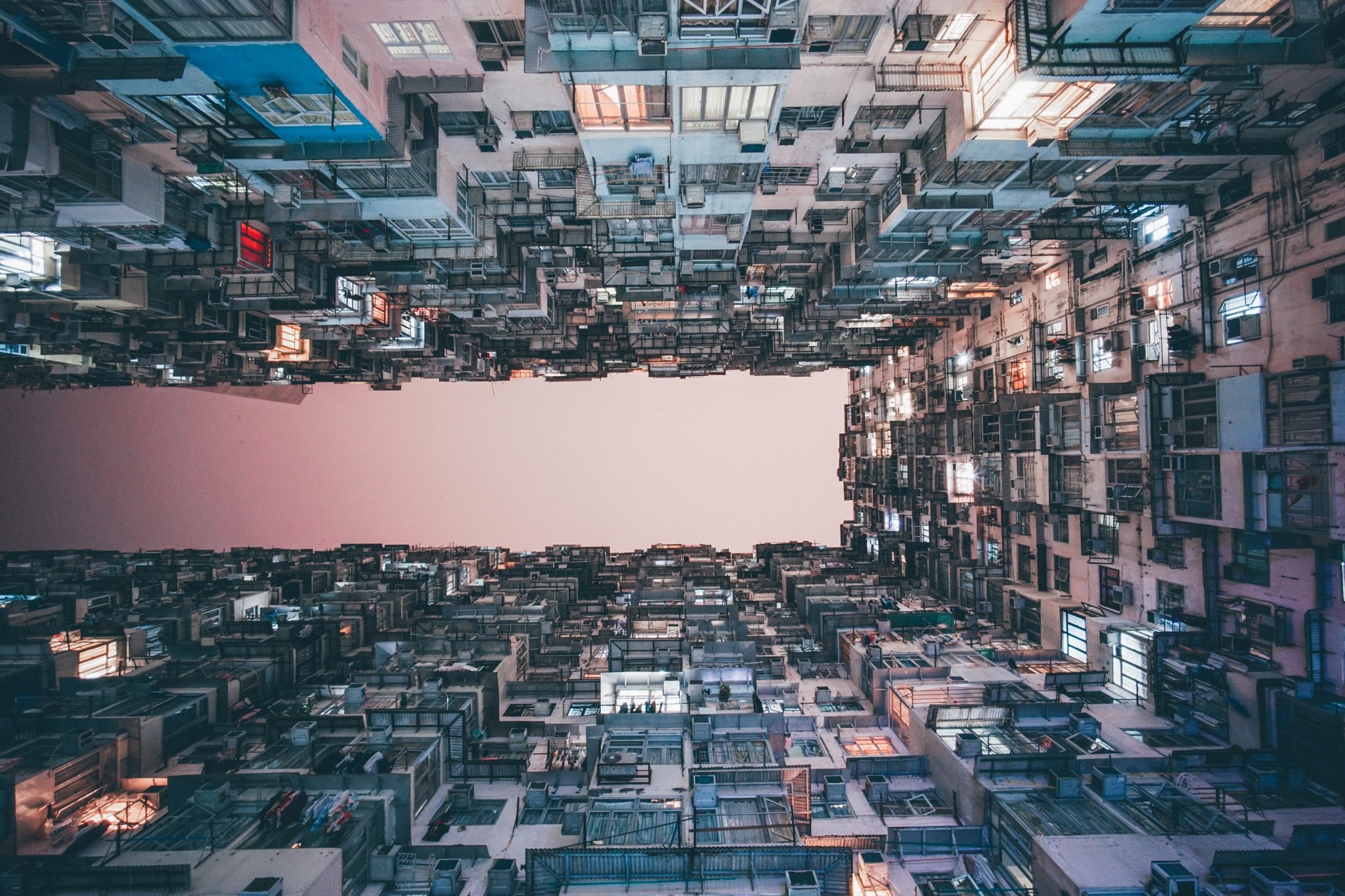 Apartments, Asia, sunset, Skycrapers, 1080P, Stacked, Hong Kong, China, Cityscape, HD Wallpaper