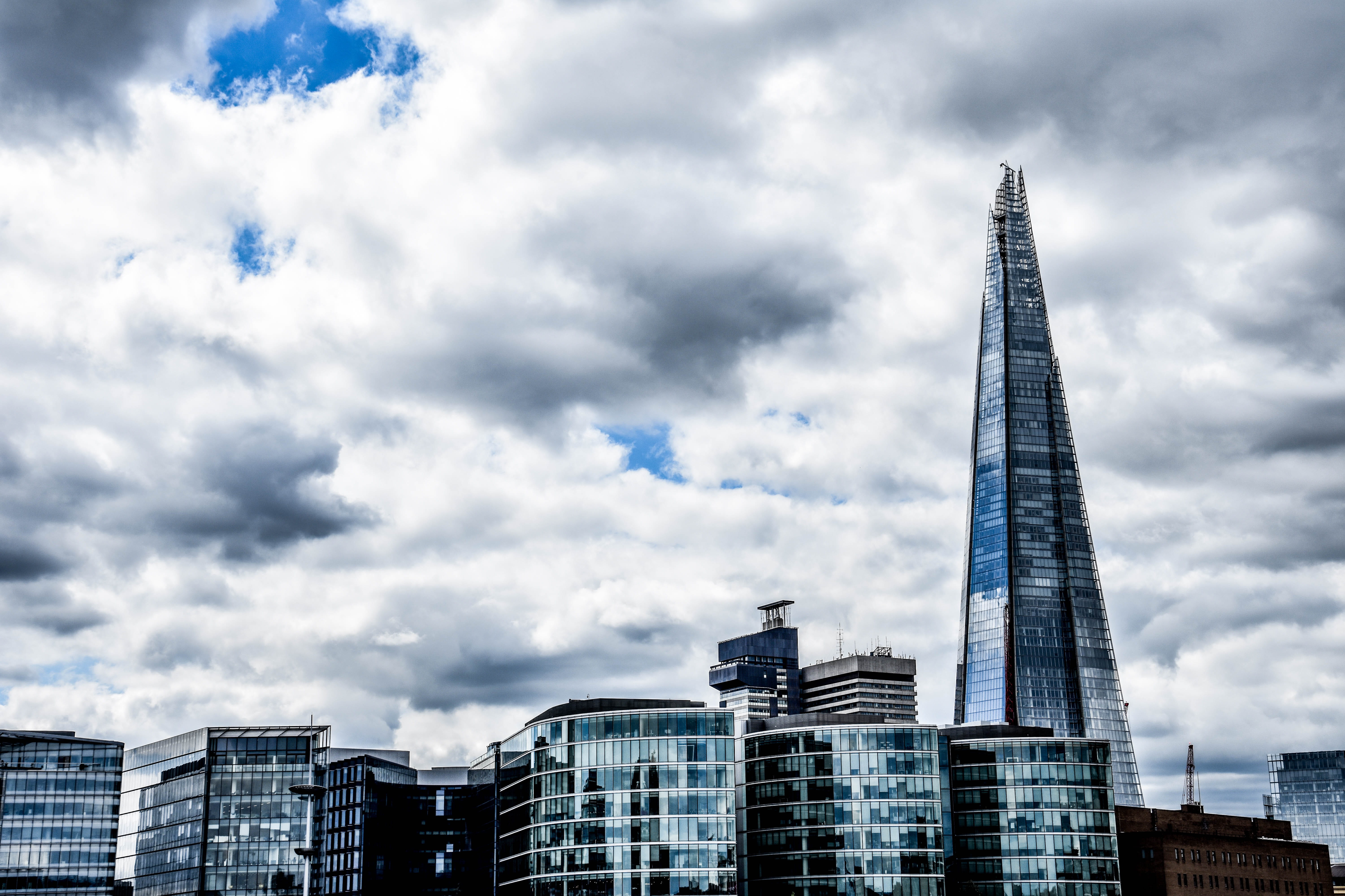 spire, office, financial district, tower, low angle view, united kingdom, outdoors, holidays, background, london, travelling, office building exterior, HD Wallpaper