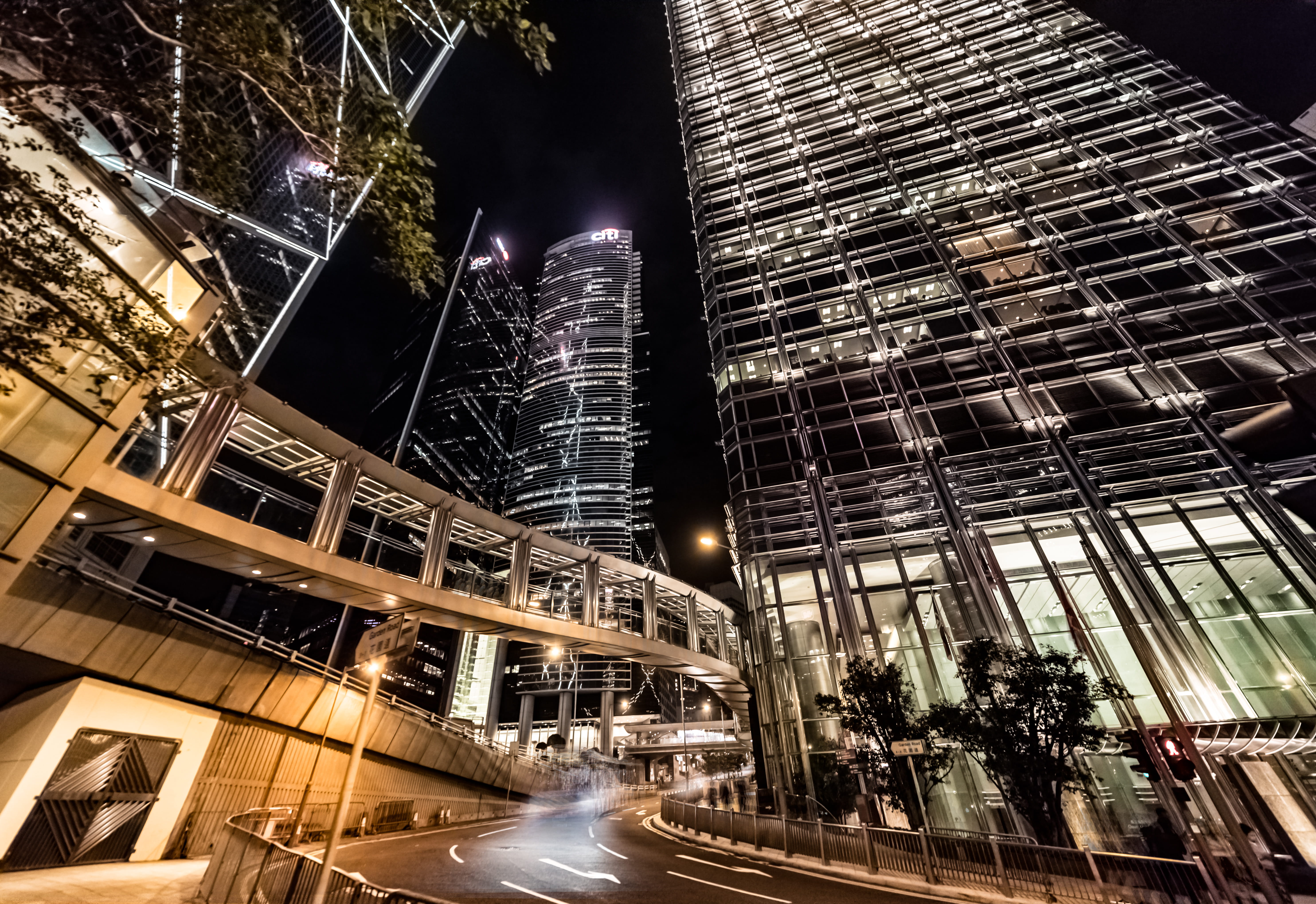 illuminated, office building, photo, town, road, nature, city, building, central, timelapse, hong kong, low angle view, steeple, tall - high, urban, office building exterior, HD Wallpaper