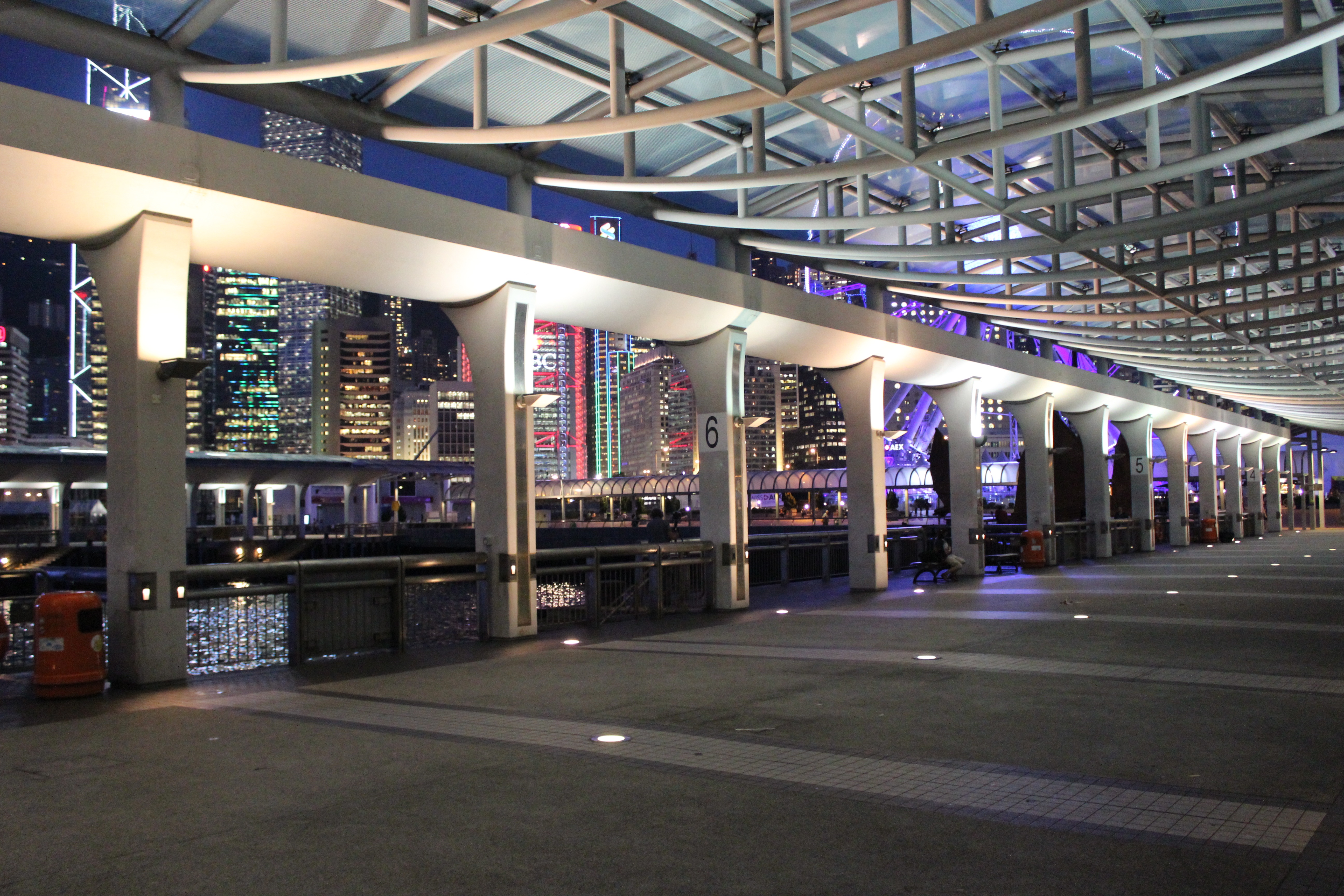 architecture, flooring, empty, pier, lighting equipment, ceiling, hong kong, retail, education, built structure, architectural column, night view, indoors, HD Wallpaper