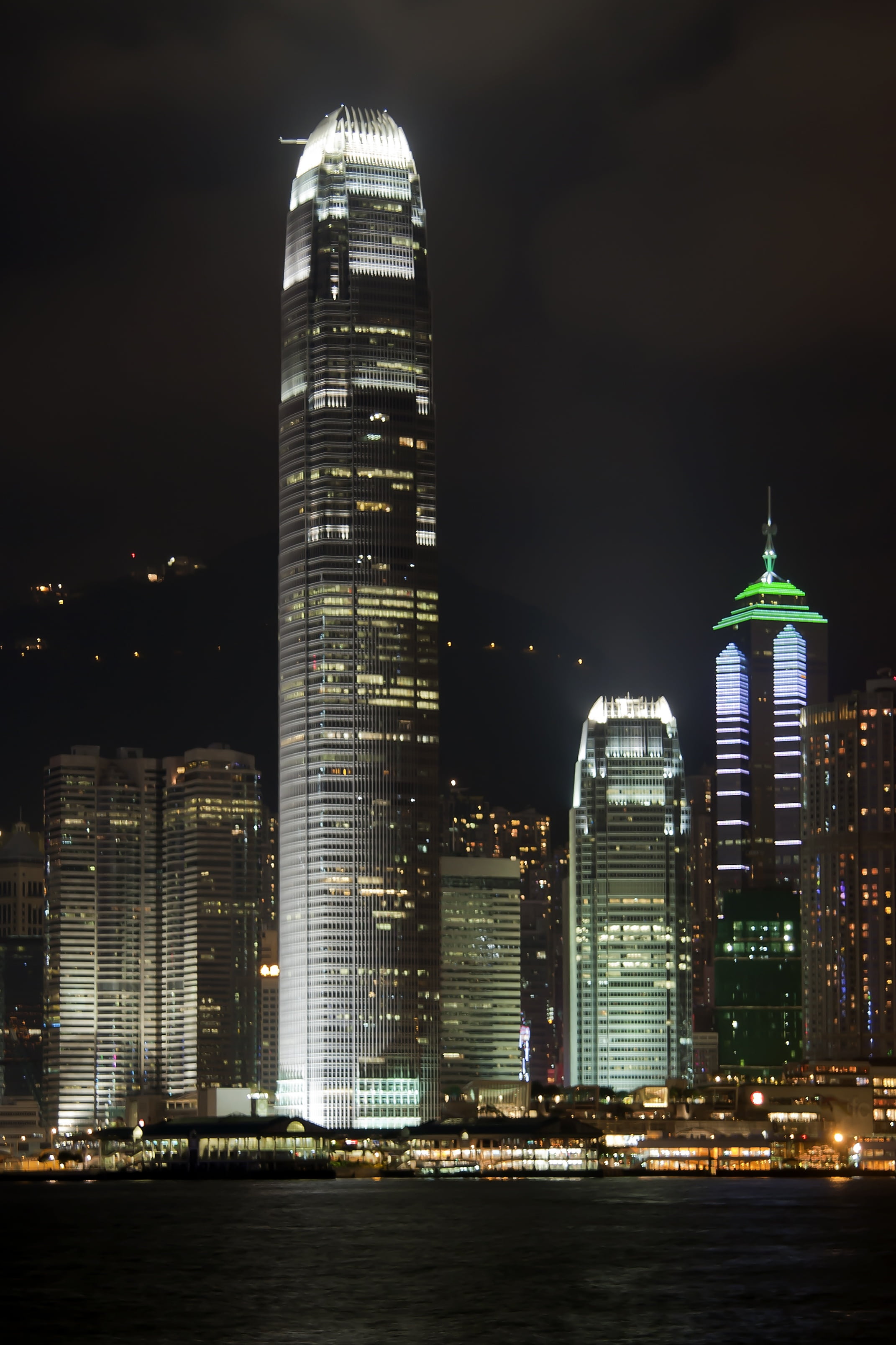 night, international finance center, commercial, urban, office, travel destinations, illuminated, urban Scene, nature, landscape, 2K, tall - high, no people, Phone HD Wallpaper