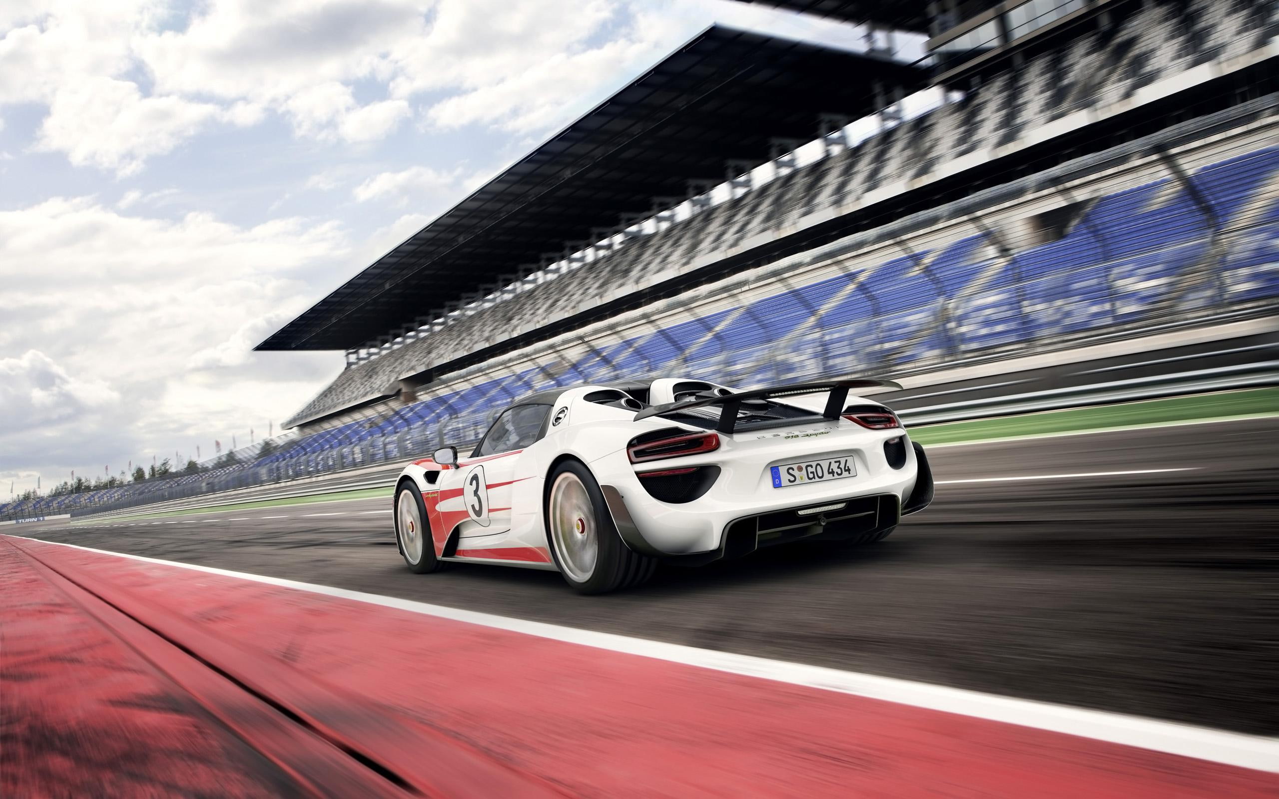 spoiler, cars, weissach, white, car, 2K, spyder, package, porsche, sports, red, 2014, HD Wallpaper