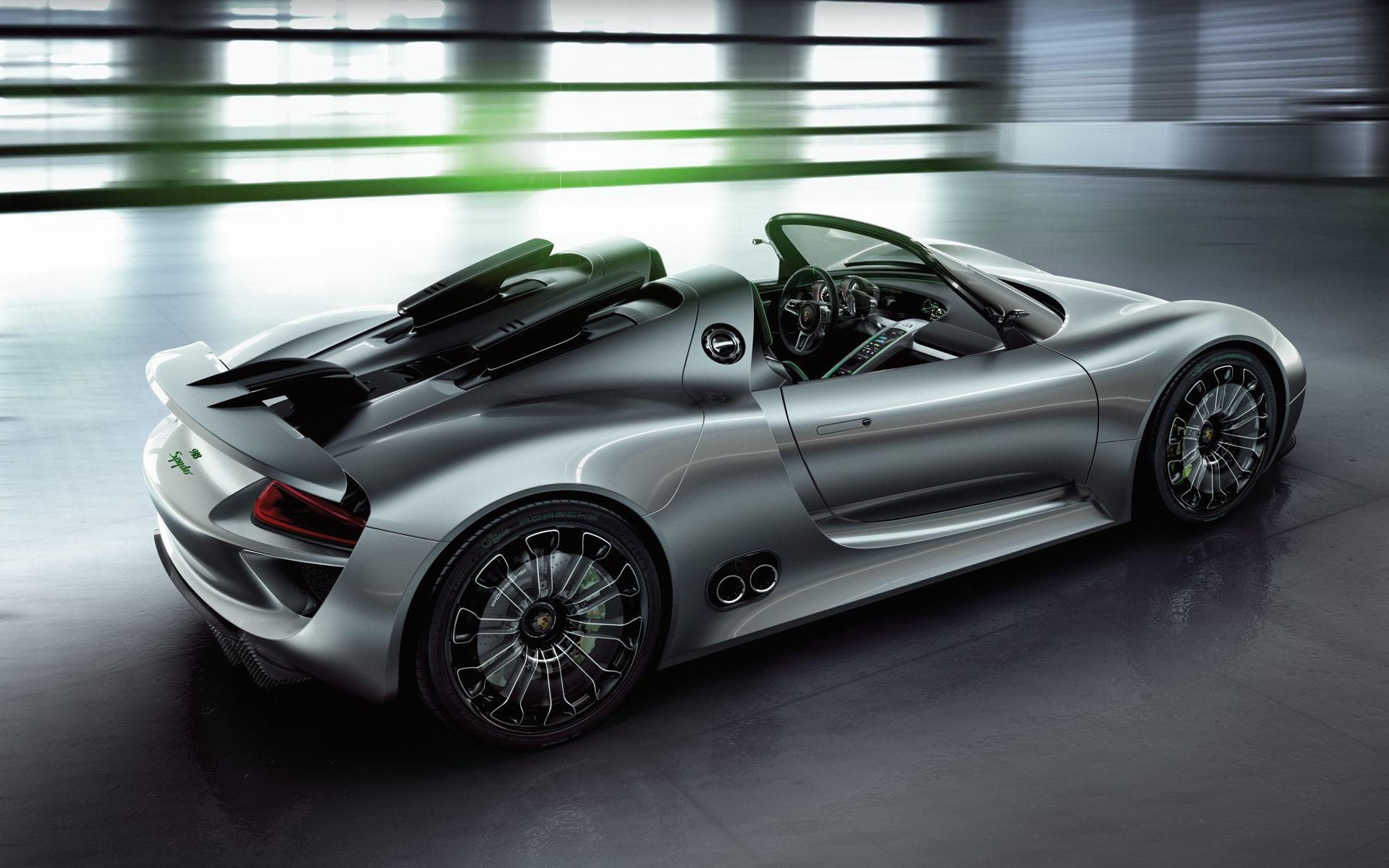 1080P, porsche, gray, sports, coupe, spyder, cars, HD Wallpaper