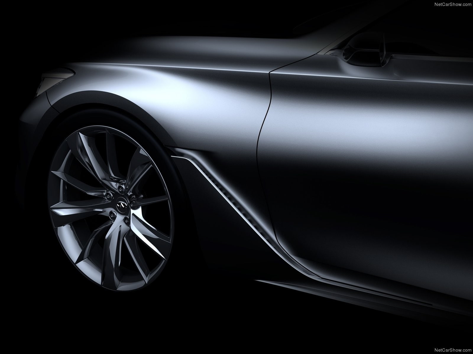 metal, wealth, transportation, car, alloy, sports car, wheel, reflection, 720P, luxury, chrome, race cars, tire, Infiniti, silver colored, dark, Twin turbo, HD Wallpaper