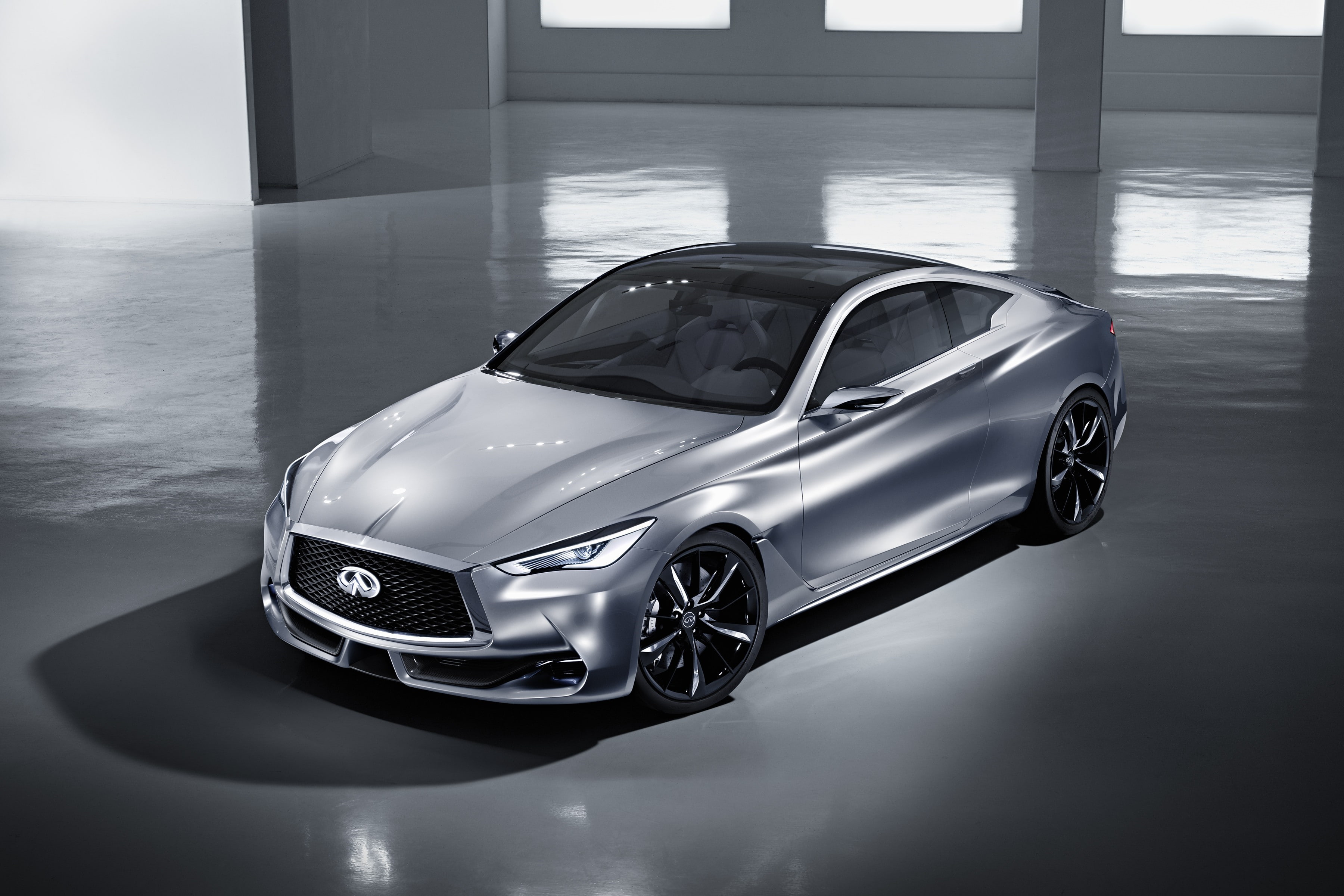 reflection, motor vehicle, water, infiniti 2015 infiniti q60 coupe twin turbo race cars silver vehicle interiors, car, vintage car, environmental conservation, HD Wallpaper
