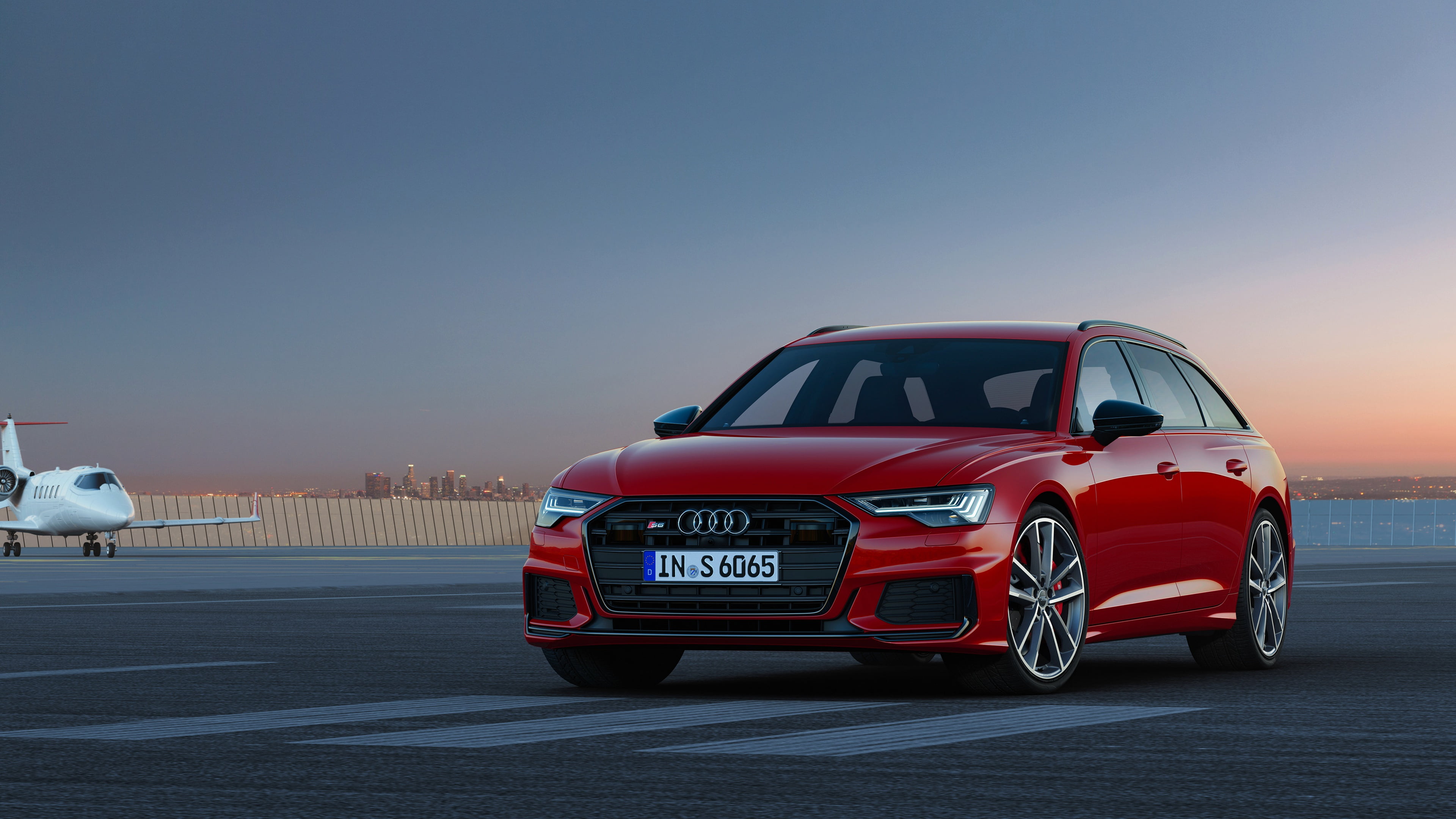 4K, 2019, universal, S6 Before, the airfield, Audi, red, A6 Avant, HD Wallpaper