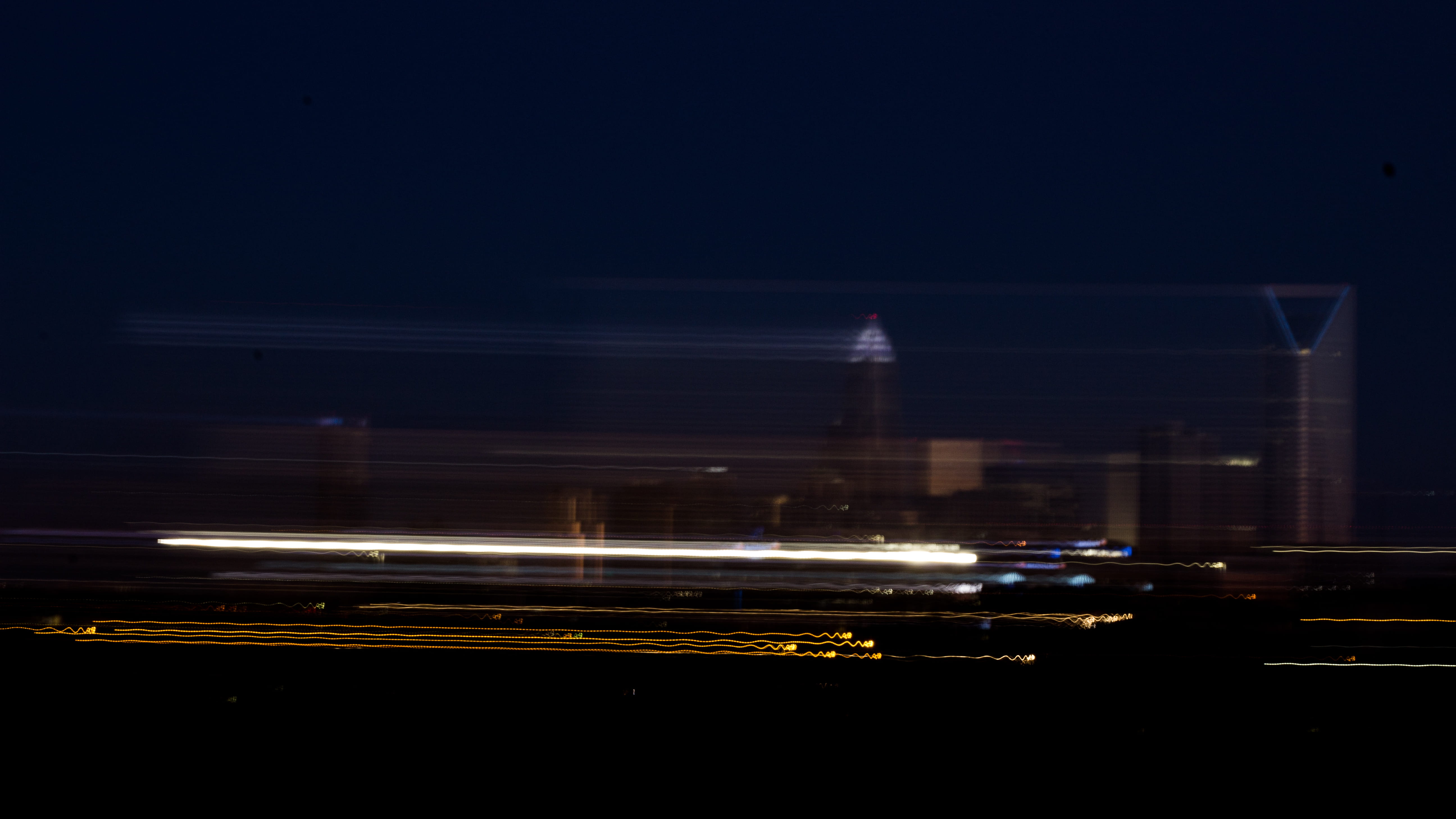 blurred motion, city life, illuminated, longexposure, built structure, no people, speed, building exterior, street, lights, traffic, road, multiple lane highway, HD Wallpaper