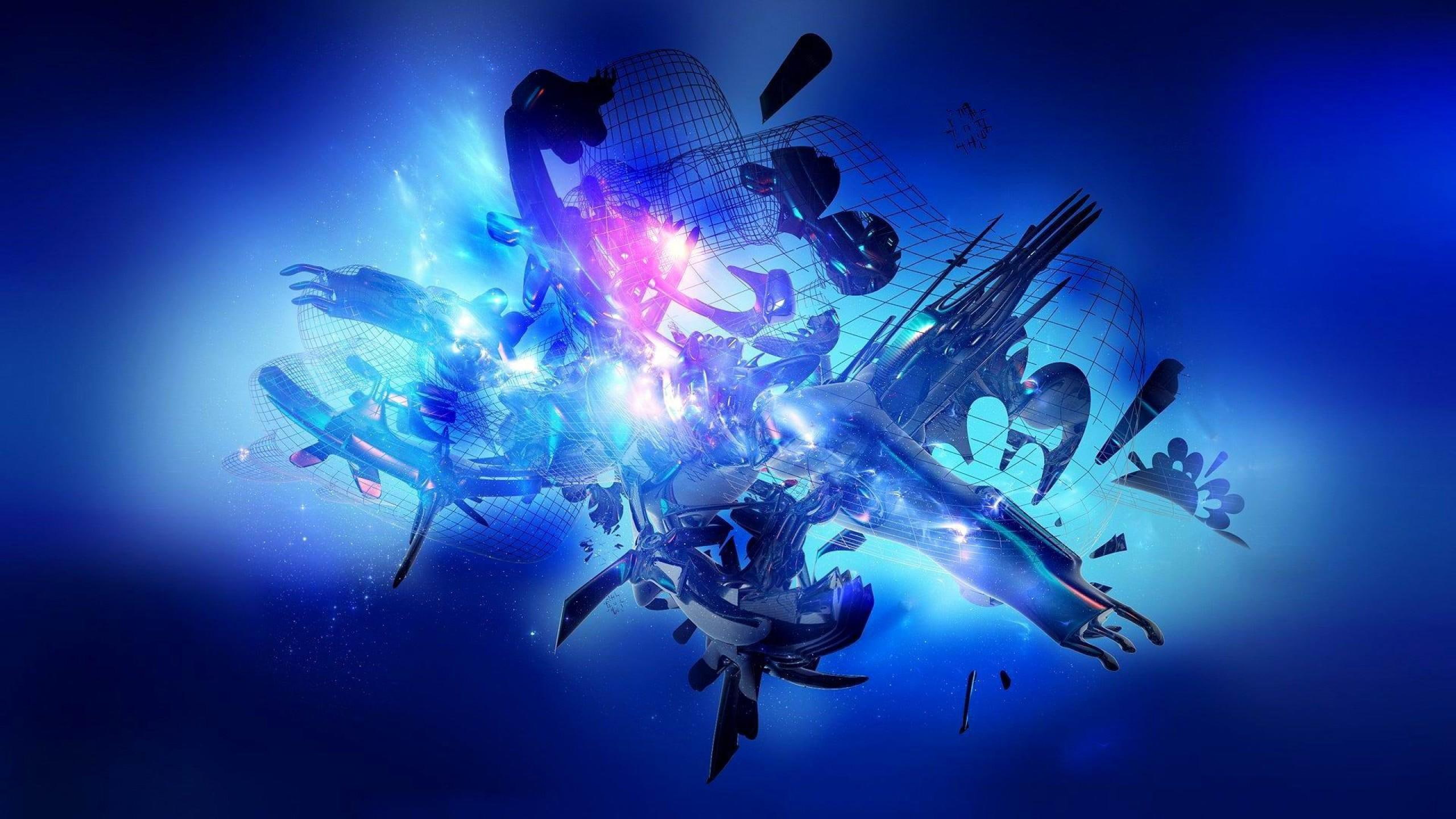 dream, night, 2K, 3d, abstract, blue, cool, colorful, HD Wallpaper