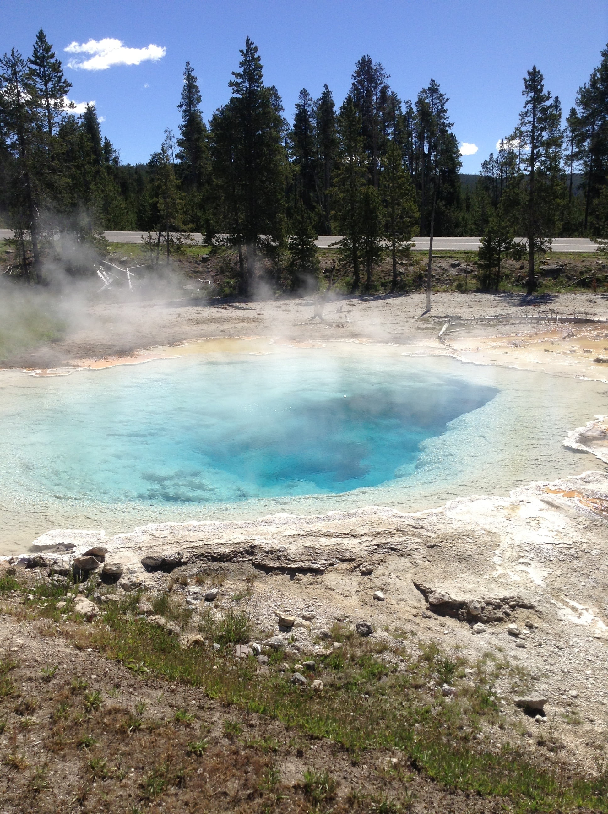 nature, outdoors, eruption, old faithful, water, geyser, abyss, color, pool, hot spring, emitting, reflection, no people, basin, heat - temperature, day, Phone HD Wallpaper