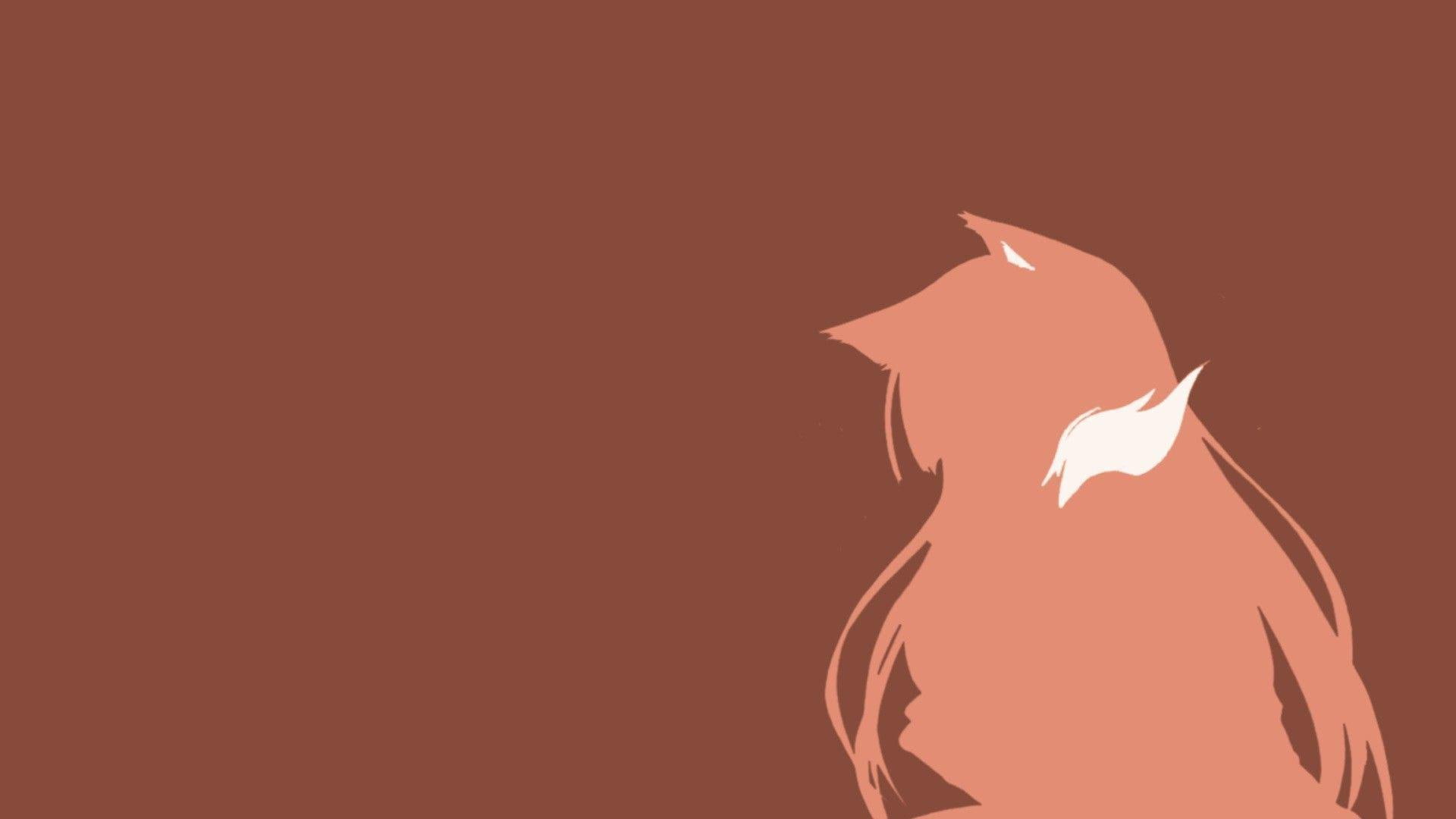 1080P, brown, anime, character, tone, two, silhouette, 1920x1080, minimalistic, holo, spice and wolf, HD Wallpaper
