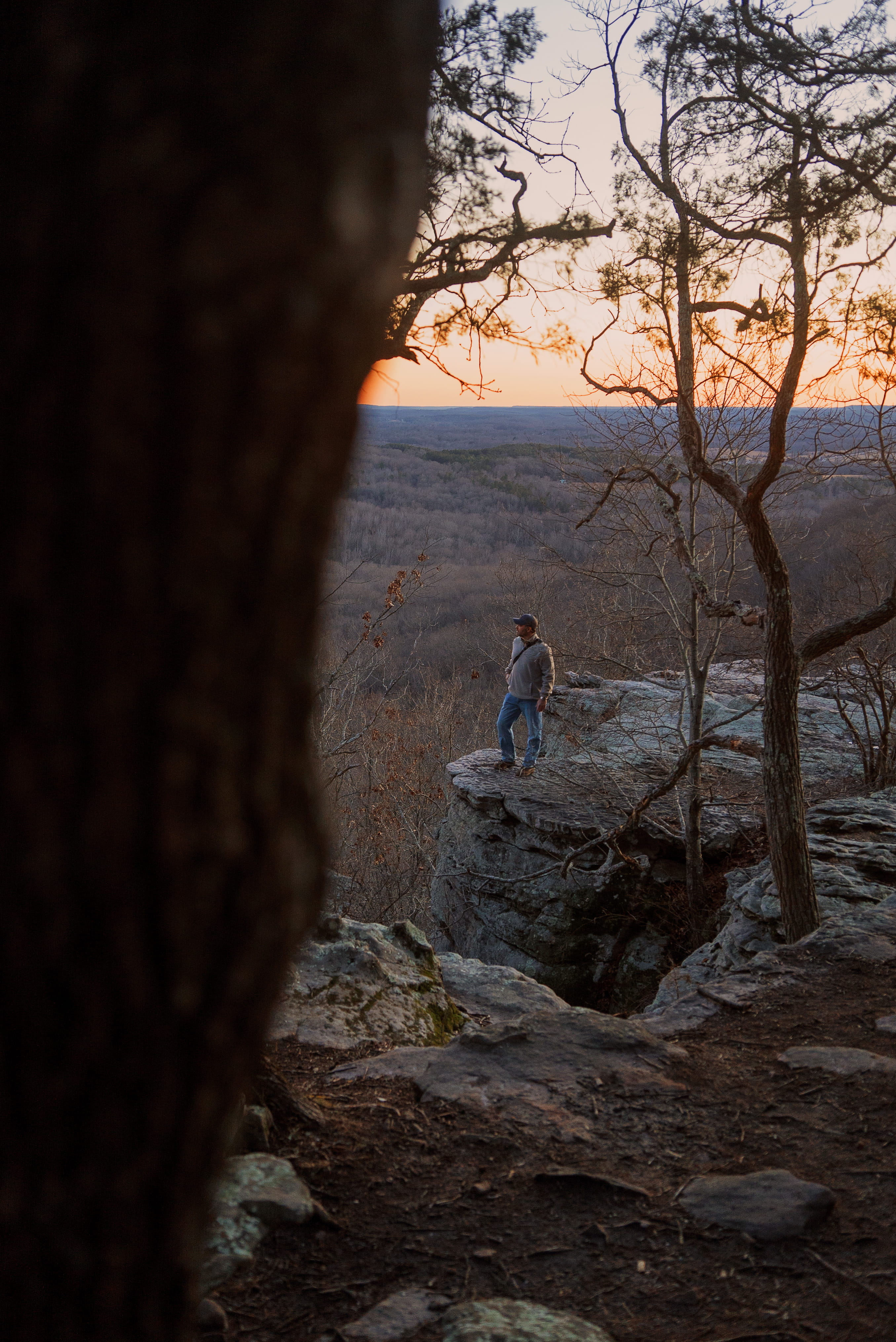 outdoors, full length, people, beauty in nature, tranquility, trees, nature, sky, trunk, shawnee, earth, tree, tones, rock - object, national, garden of the gods recreation area, Phone HD Wallpaper