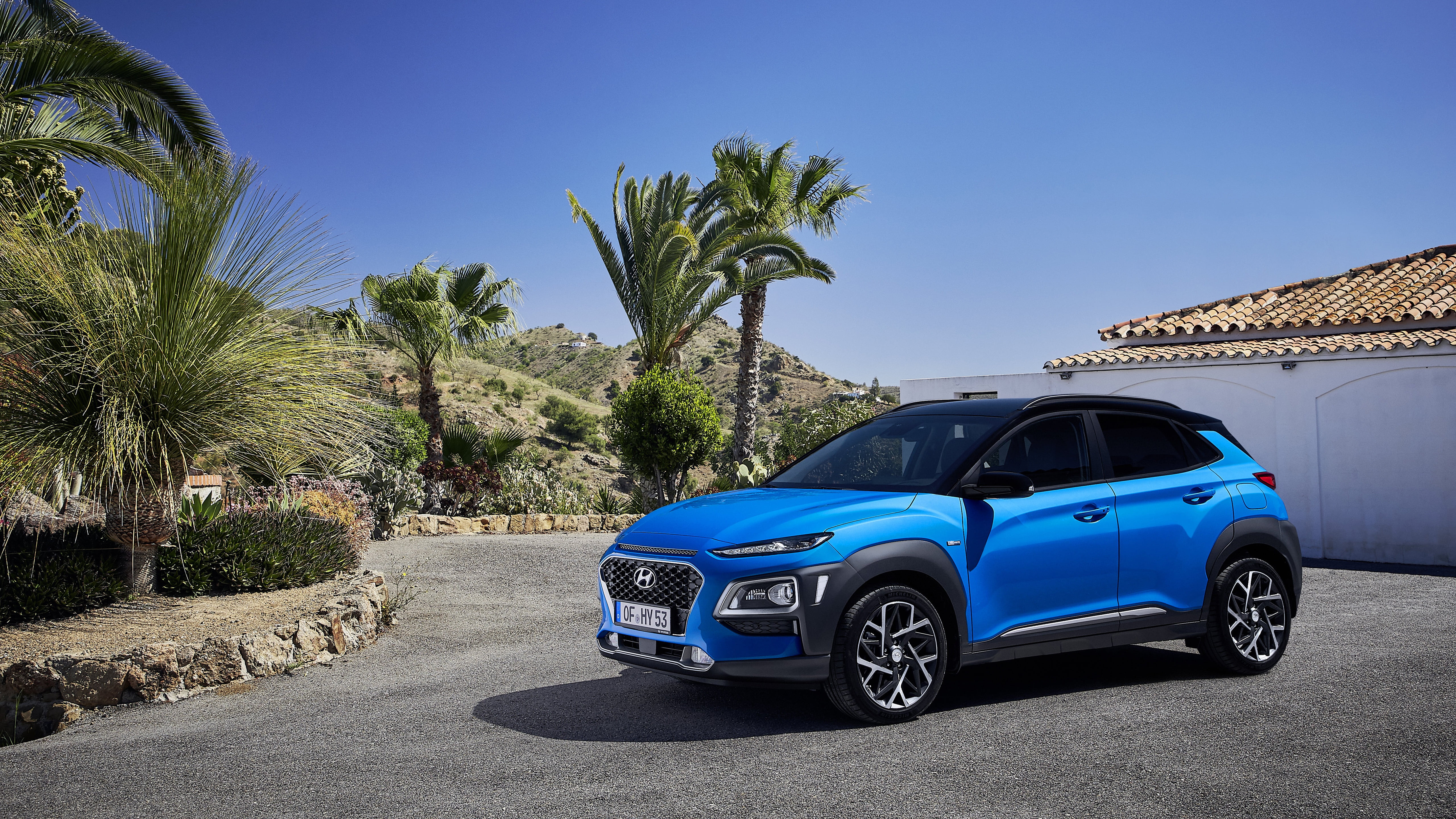 5K, Car, Hyundai Kona, Vehicle, SUV, Blue Car, Hyundai, HD Wallpaper