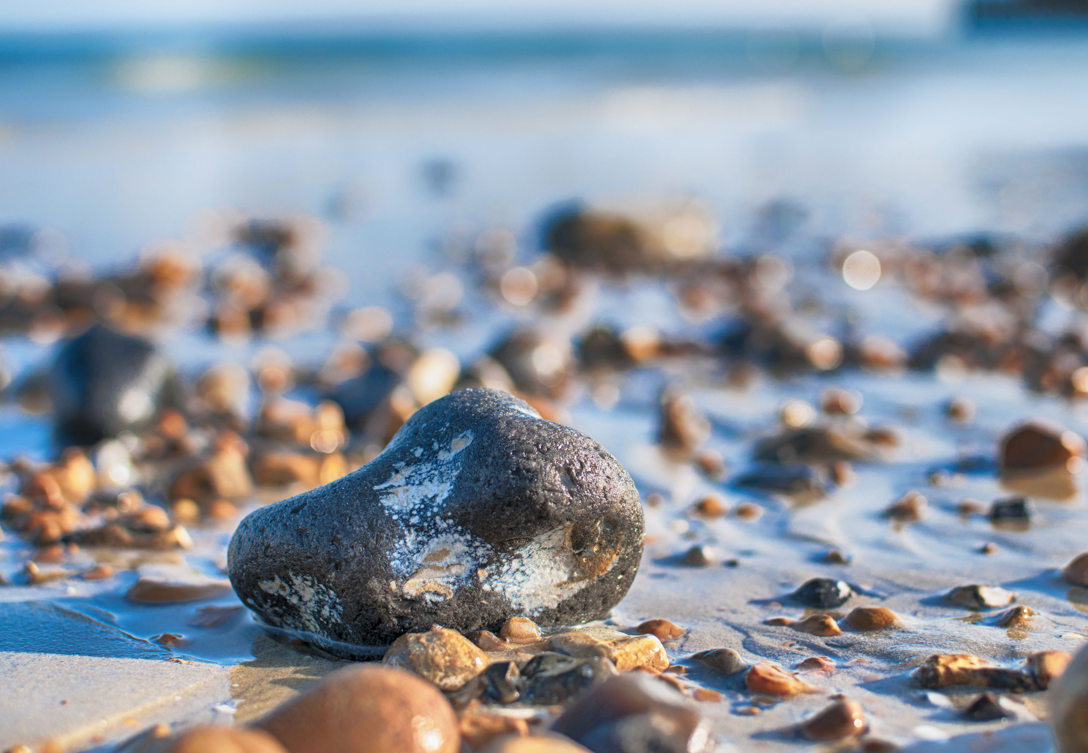 melting, close-up, messy, pebbles, sand, beauty in nature, pier, beach, rock, pebble, outdoors, depth of field, pollution, selective focus, surface level, HD Wallpaper