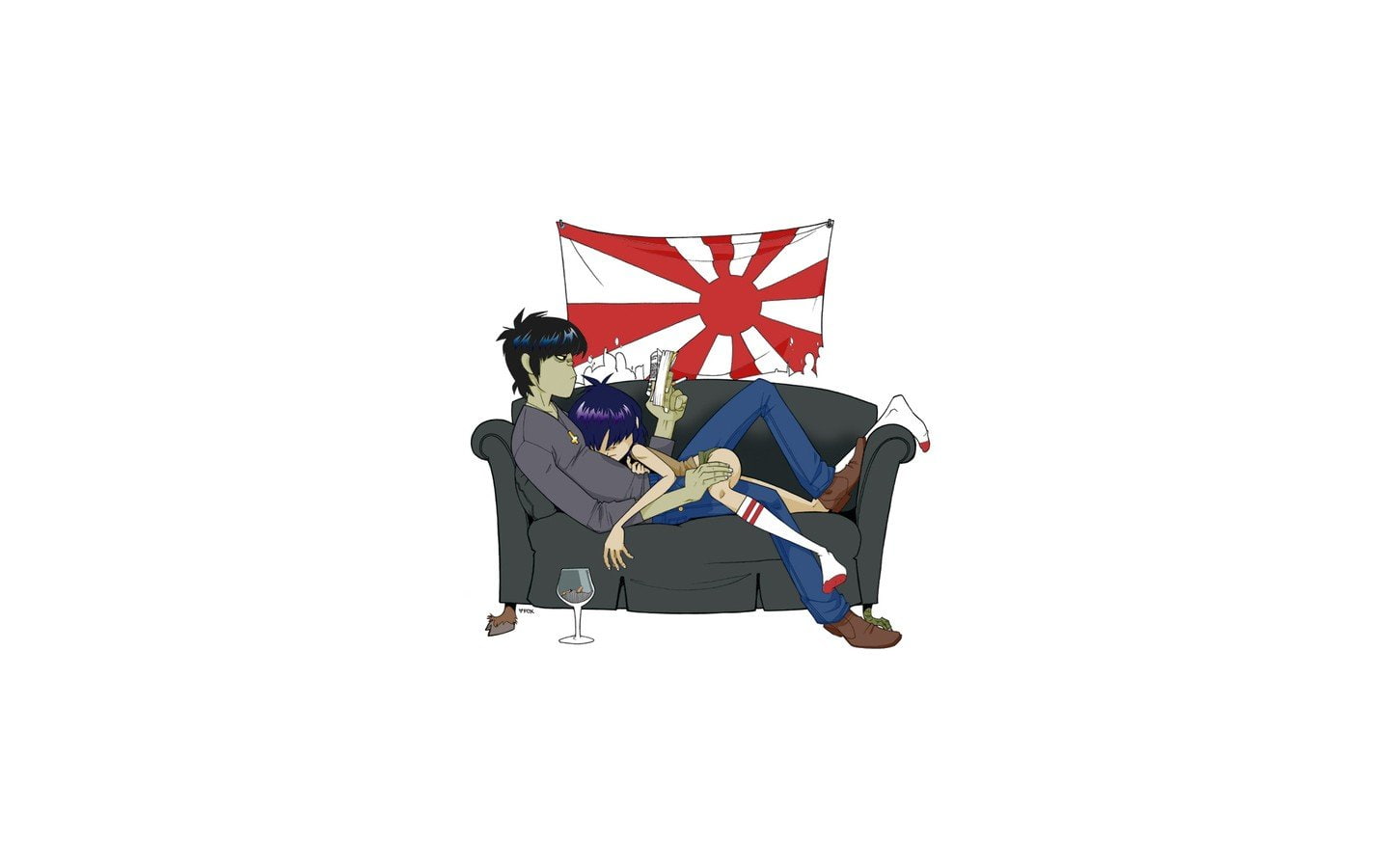 cut out, white background, design, gorillaz noodle murdoc niccals jamie hewlett, wheel, sport, patriotism, emotion, no people, shape, white color, copy space, HD Wallpaper