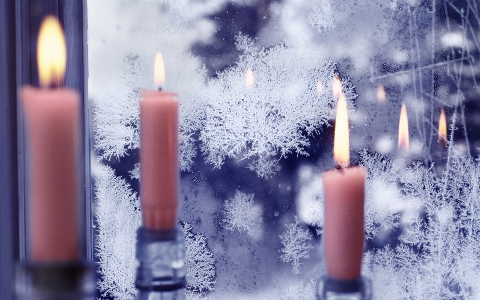 pattern, candles, window, Stylo, 1080P, frost, HD Wallpaper