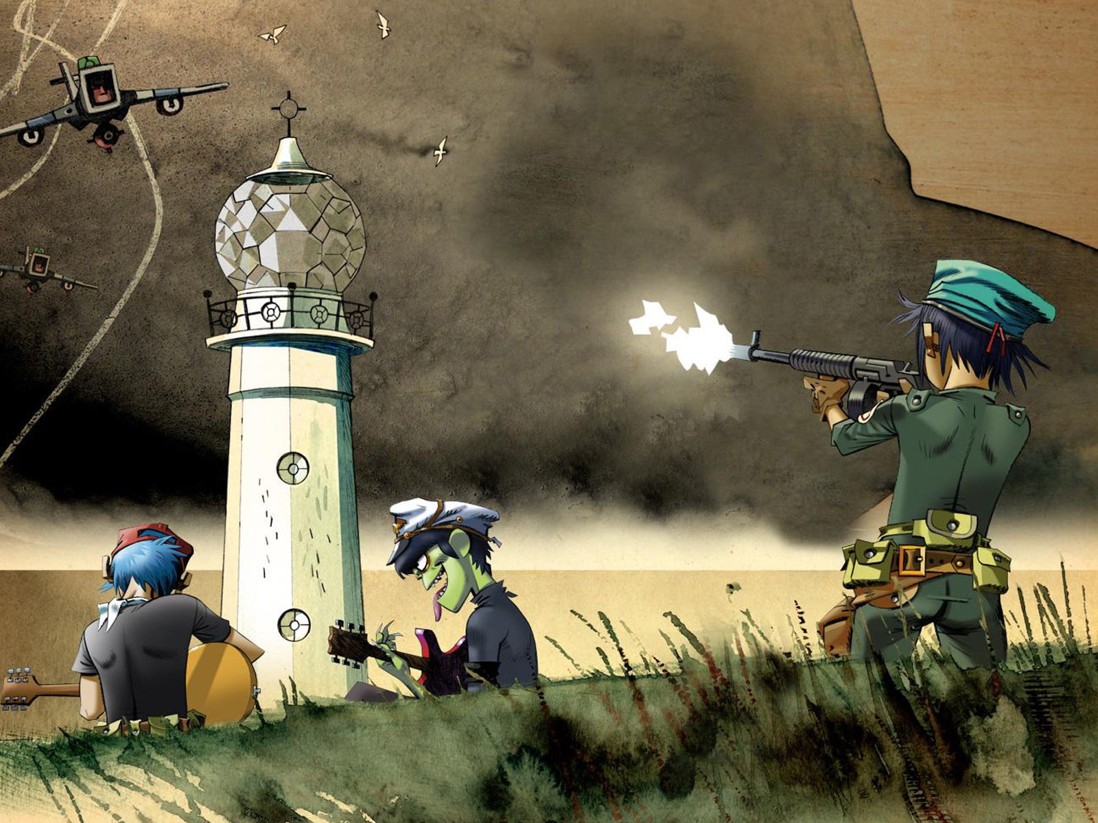 cartoon, 720P, gorillaz, HD Wallpaper