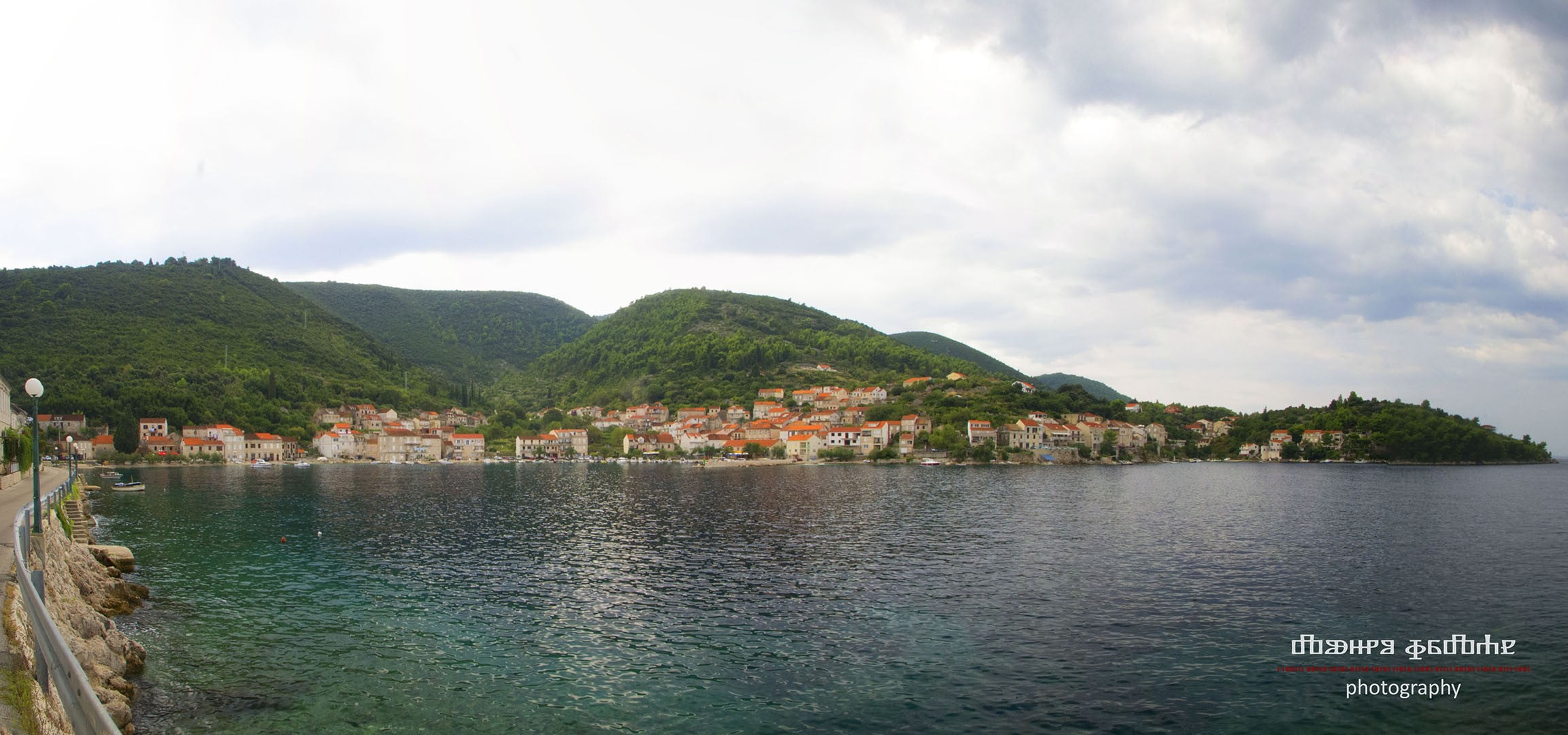 sea, cloud - sky, nature, scenics - nature, Croatia, tree, architecture, 1080P, bay, water, calm, building exterior, nautical vessel, Račišće, built structure, HD Wallpaper