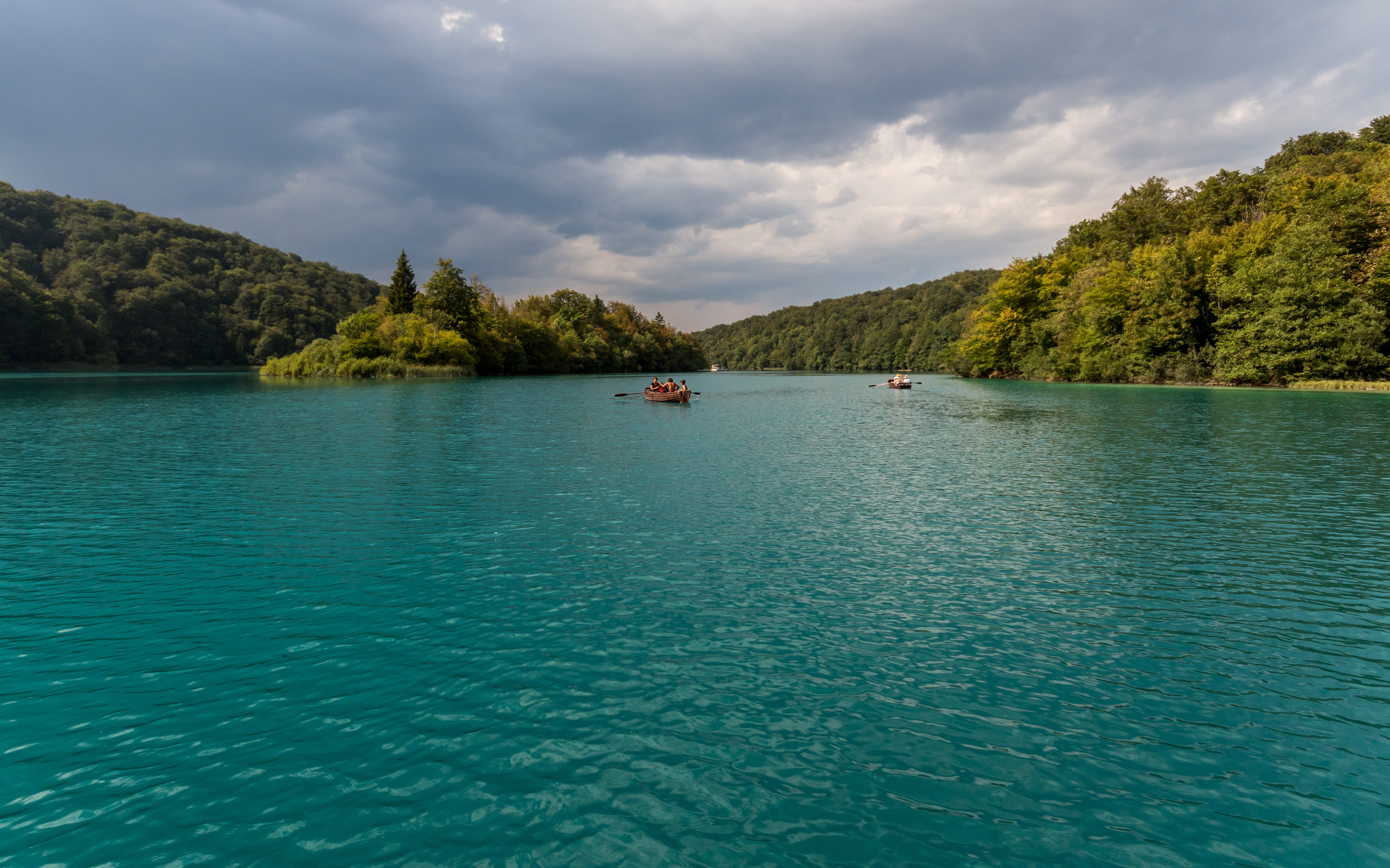 europe, true colors, plitvice lakes national park, lake, real people, idyllic, outdoors, plant, colors, beautiful nature, nautical vessel, blue, croatia, HD Wallpaper