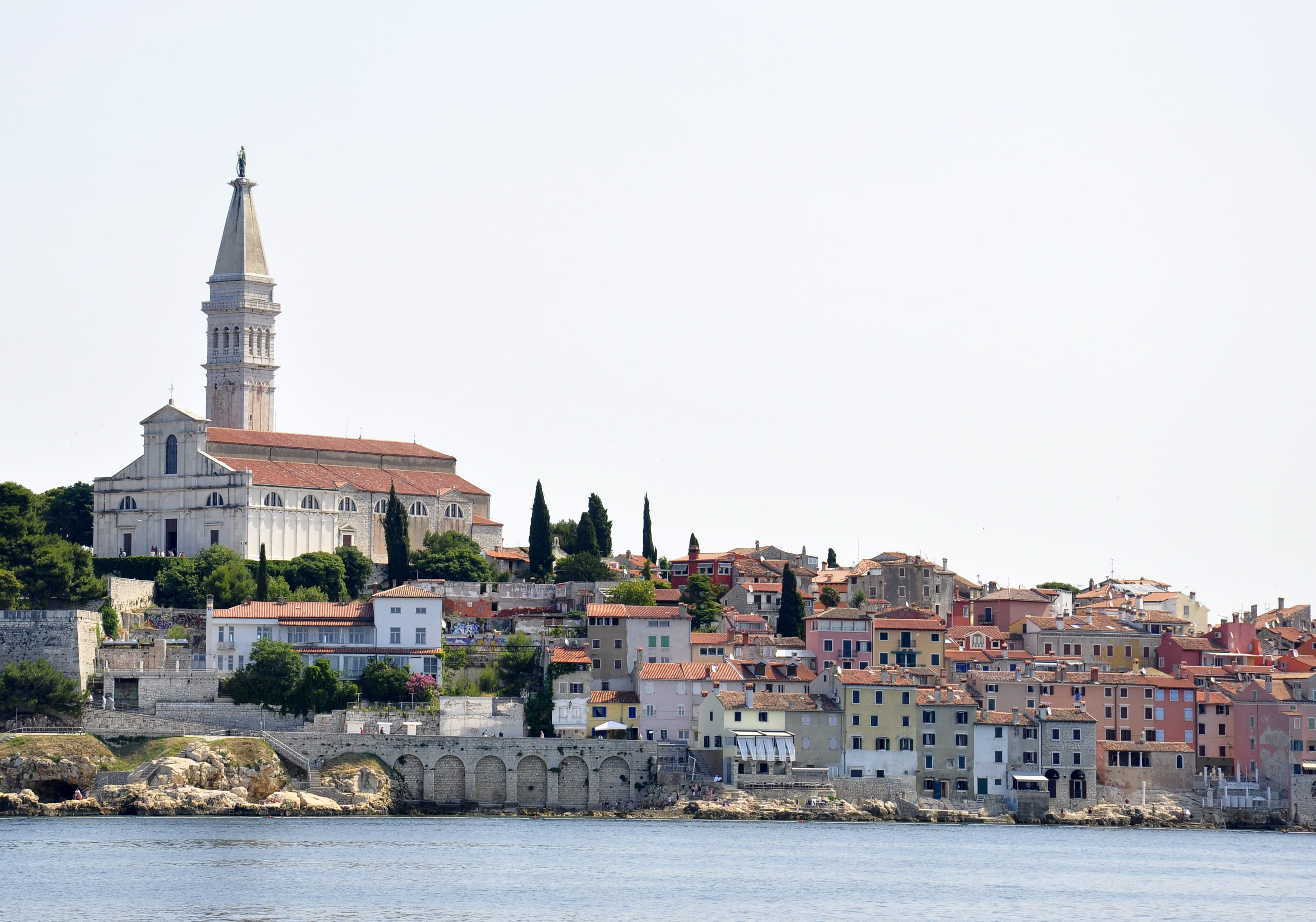 tower, 2K, outdoors, architecture, travel, europe, sea, sky, built structure, rovinj, building, croatia, place of worship, religion, no people, cityscape, HD Wallpaper