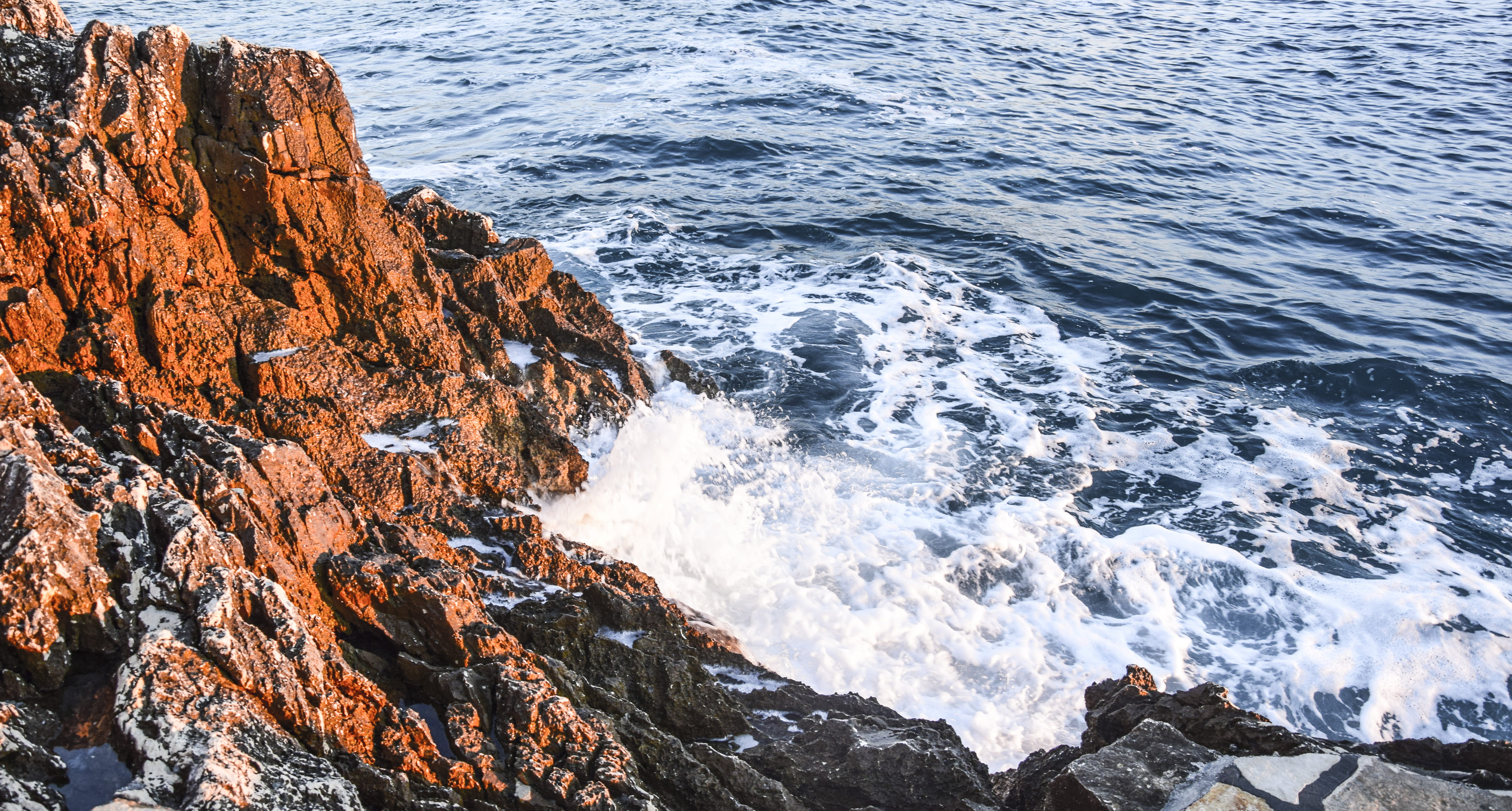 rock, beauty in nature, beach, high angle view, water, outdoors, sea, aquatic sport, 5K, wave, relax, day, croatia, no people, nature, breaking, scenics - nature, HD Wallpaper