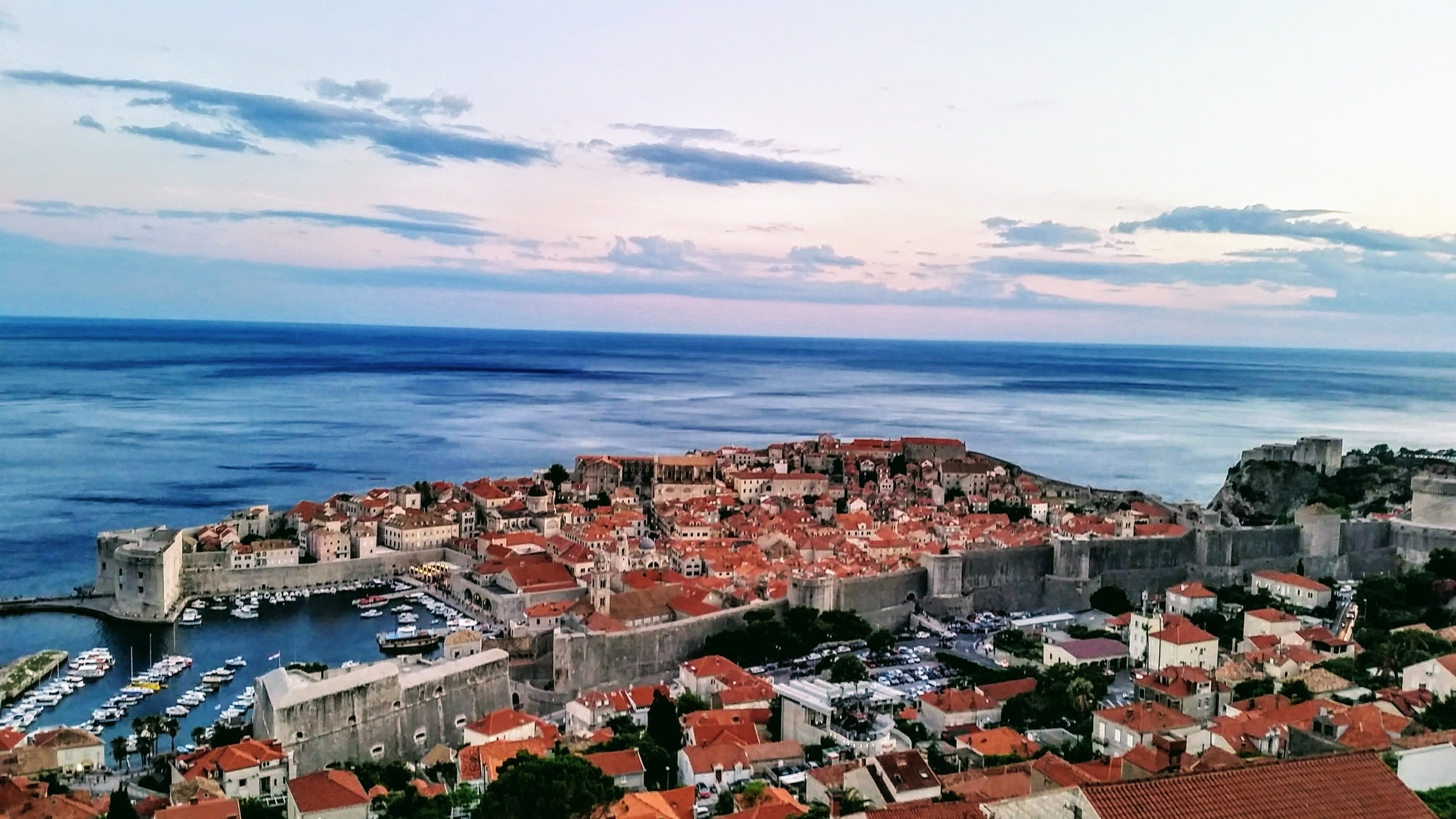 panoramic, king´s landing, nature, sea, city, sky, 2K, landscape, dubrovnik, townscape, high angle view, cloud - sky, got, port, outdoors, building, building exterior, HD Wallpaper