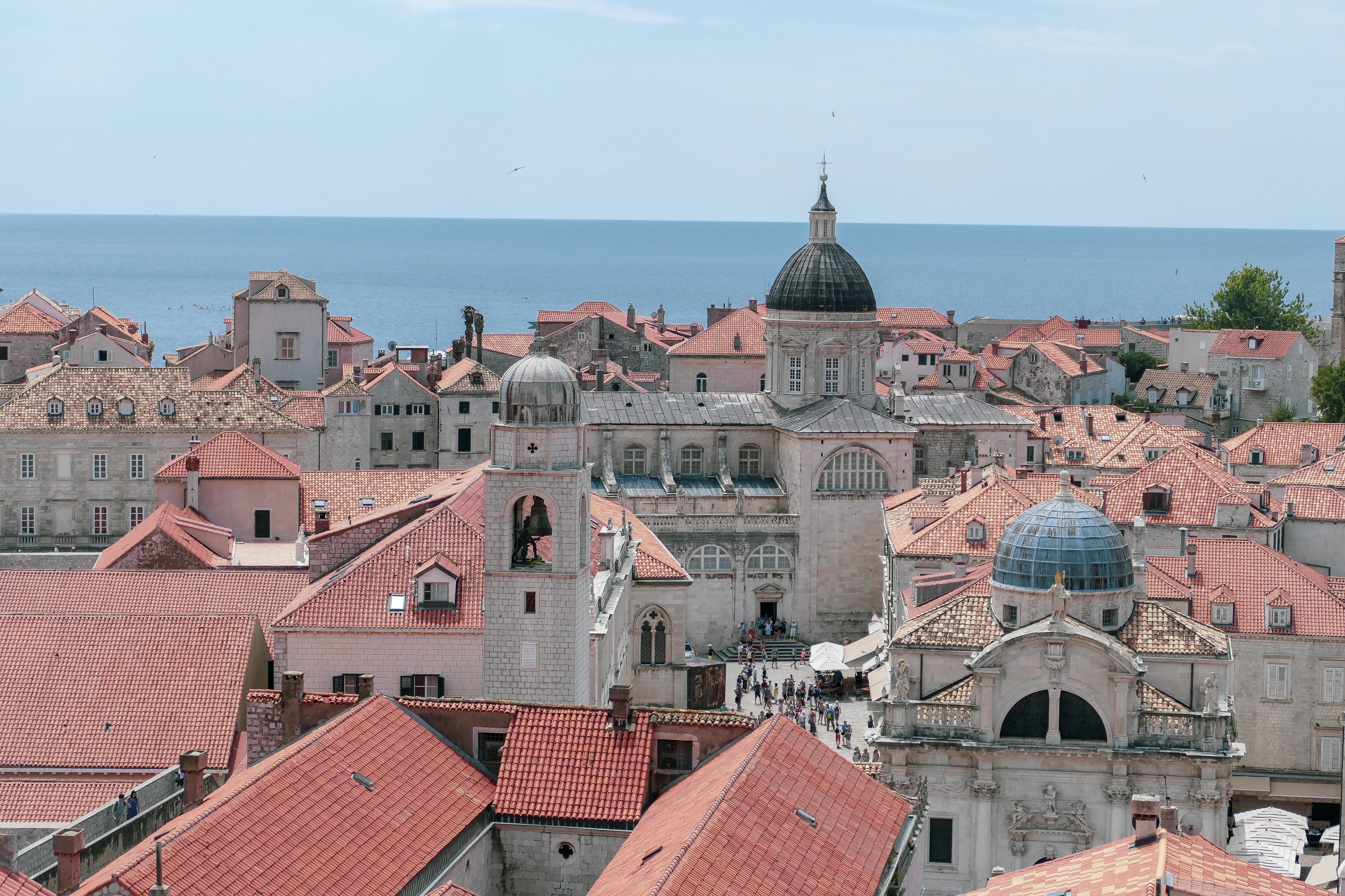 urban, landscape, city, cityscape, croatia, tourism, coastline, blue, architecture, europe, buildings, roof, skyline dubrovnik, house, religion, water, HD Wallpaper