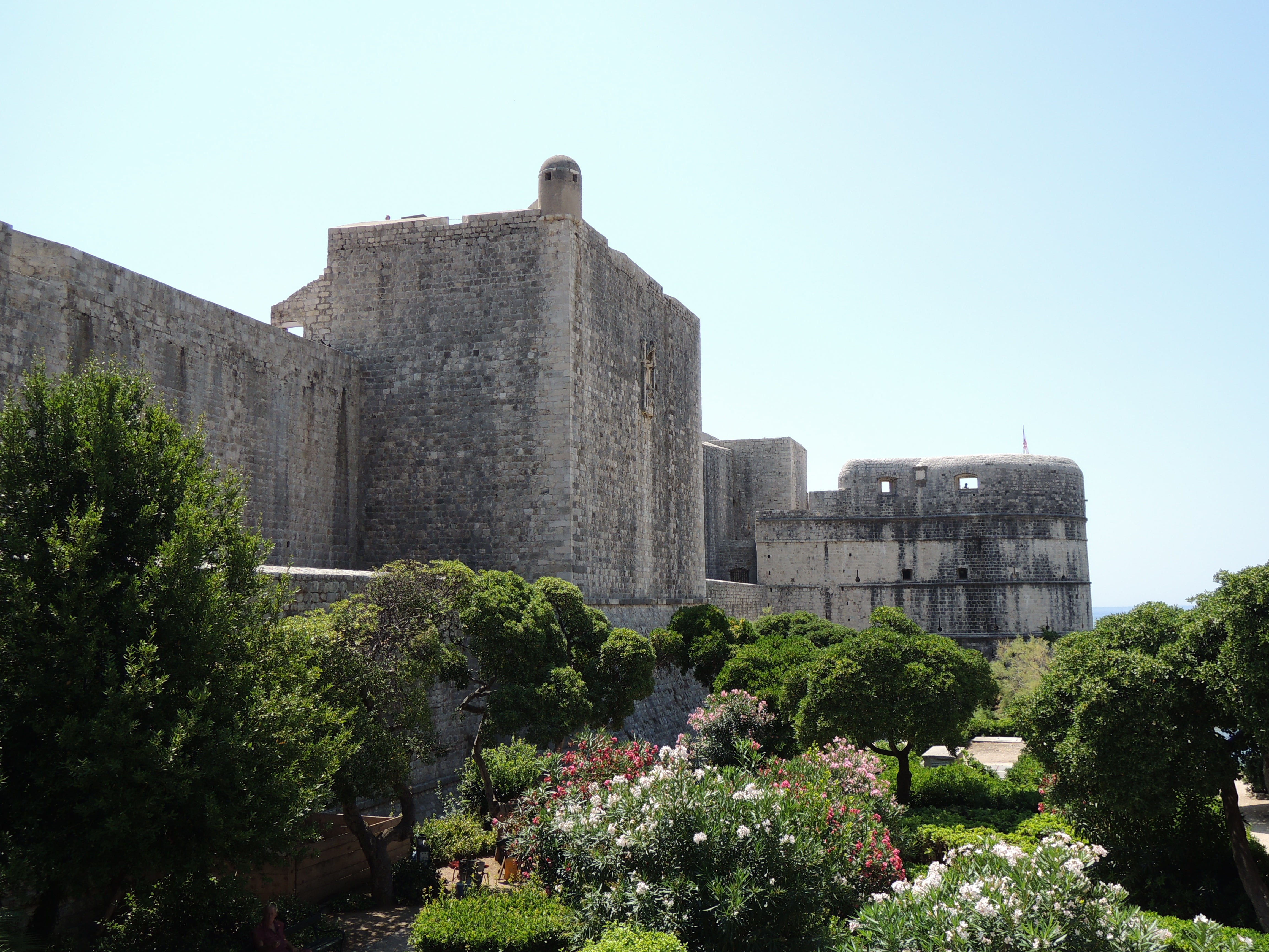 wall, building exterior, travel destinations, architecture, ancient, old town, low angle view, clear sky, dubrovnik, nature, building, tree, built structure, HD Wallpaper