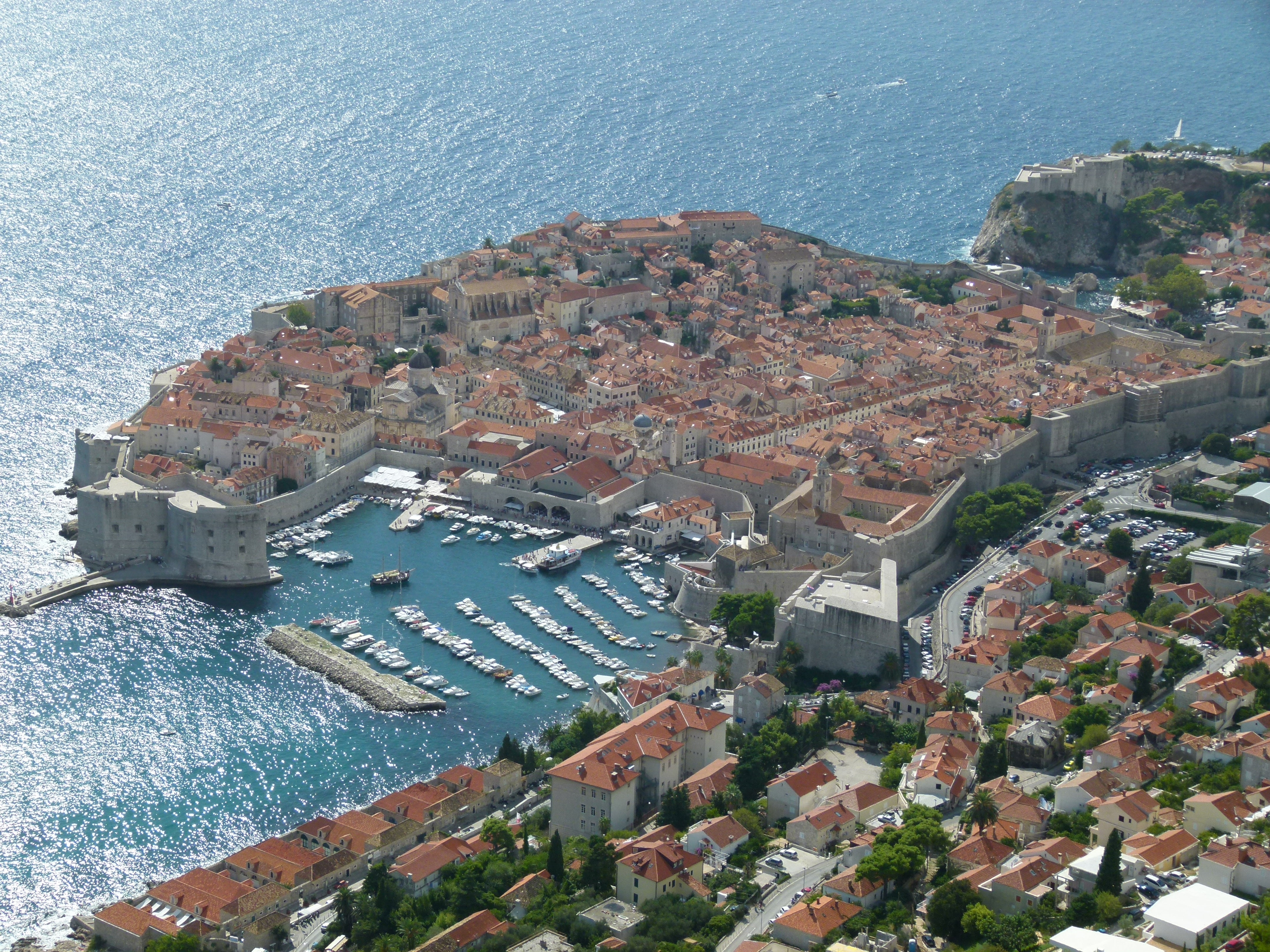 day, cityscape, 4K, mediterranean Sea, adriatic Sea, plant, dalmatia, outdoors, water, historically, nature, dubrovnik, tree, architecture, beach, aerial View, HD Wallpaper