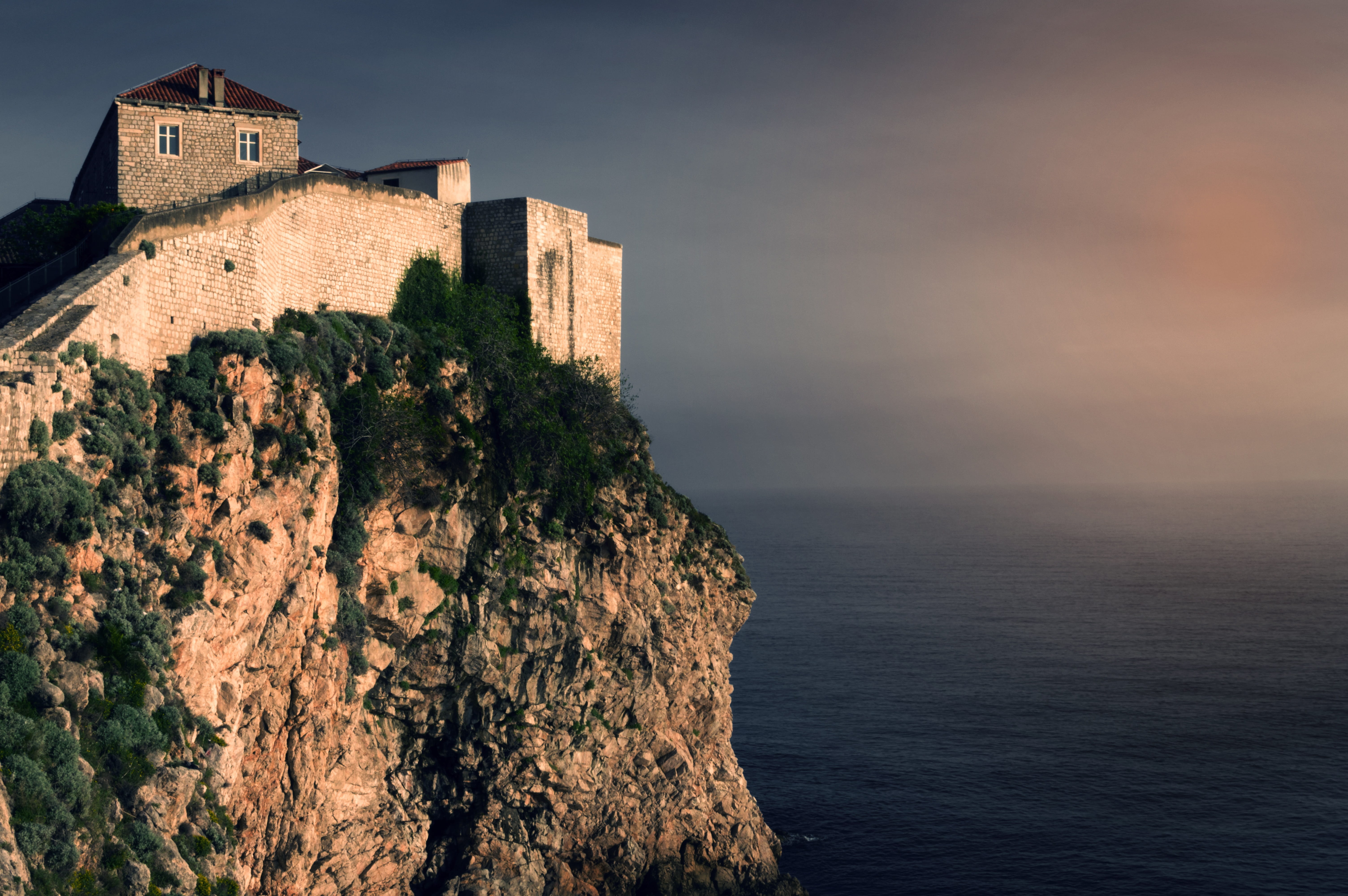 the past, walls, gray, dalmatia, history, horizon over water, city, nature, brick, water, europe, built structure, old town, rocks, no people, tower, building, HD Wallpaper